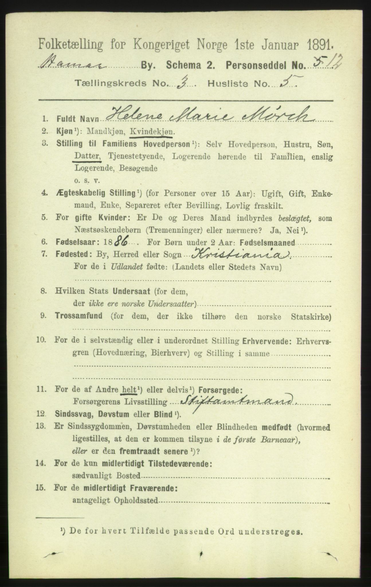 RA, 1891 census for 0401 Hamar, 1891, p. 1773