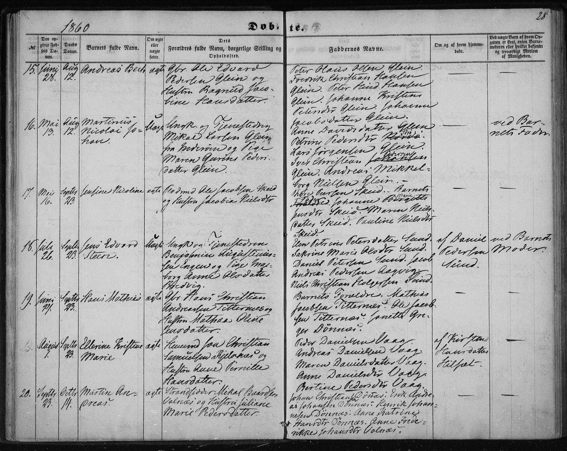 Ministerialprotokoller, klokkerbøker og fødselsregistre - Nordland, SAT/A-1459/835/L0523: Parish register (official) no. 835A01, 1855-1865, p. 28