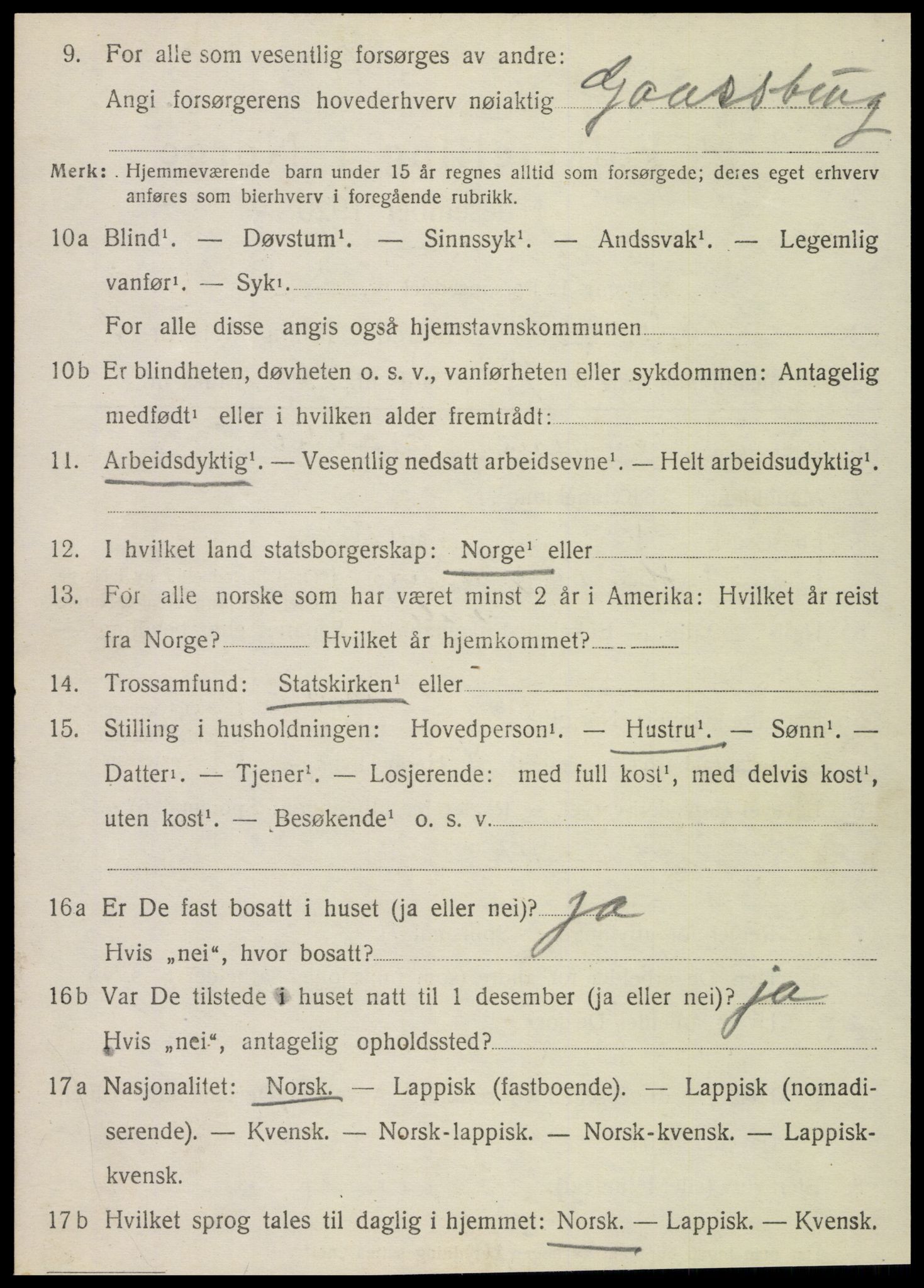 SAT, 1920 census for Leirfjord, 1920, p. 2506