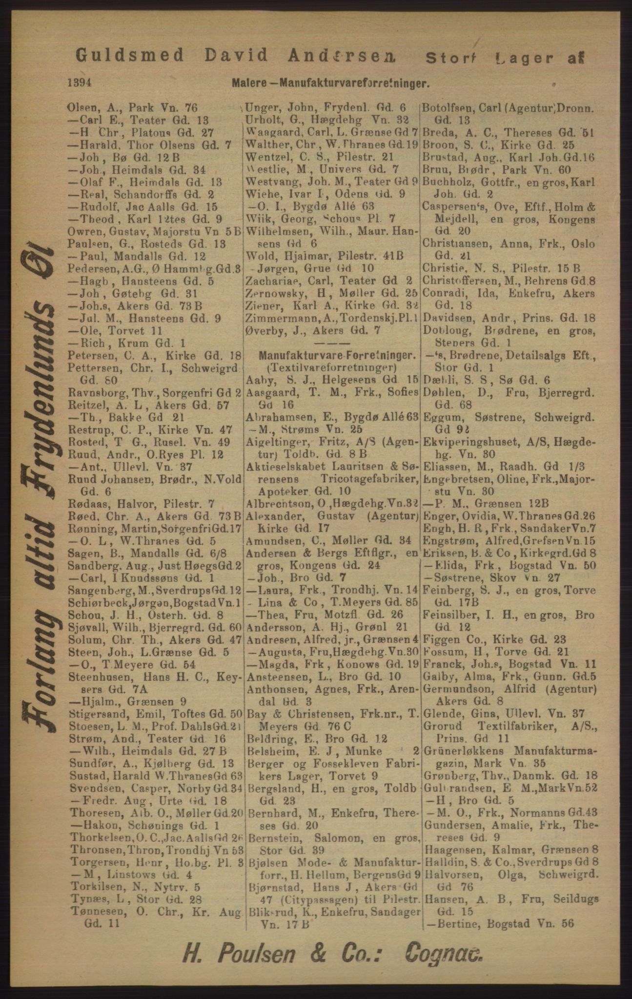 Kristiania/Oslo adressebok, PUBL/-, 1905, p. 1394