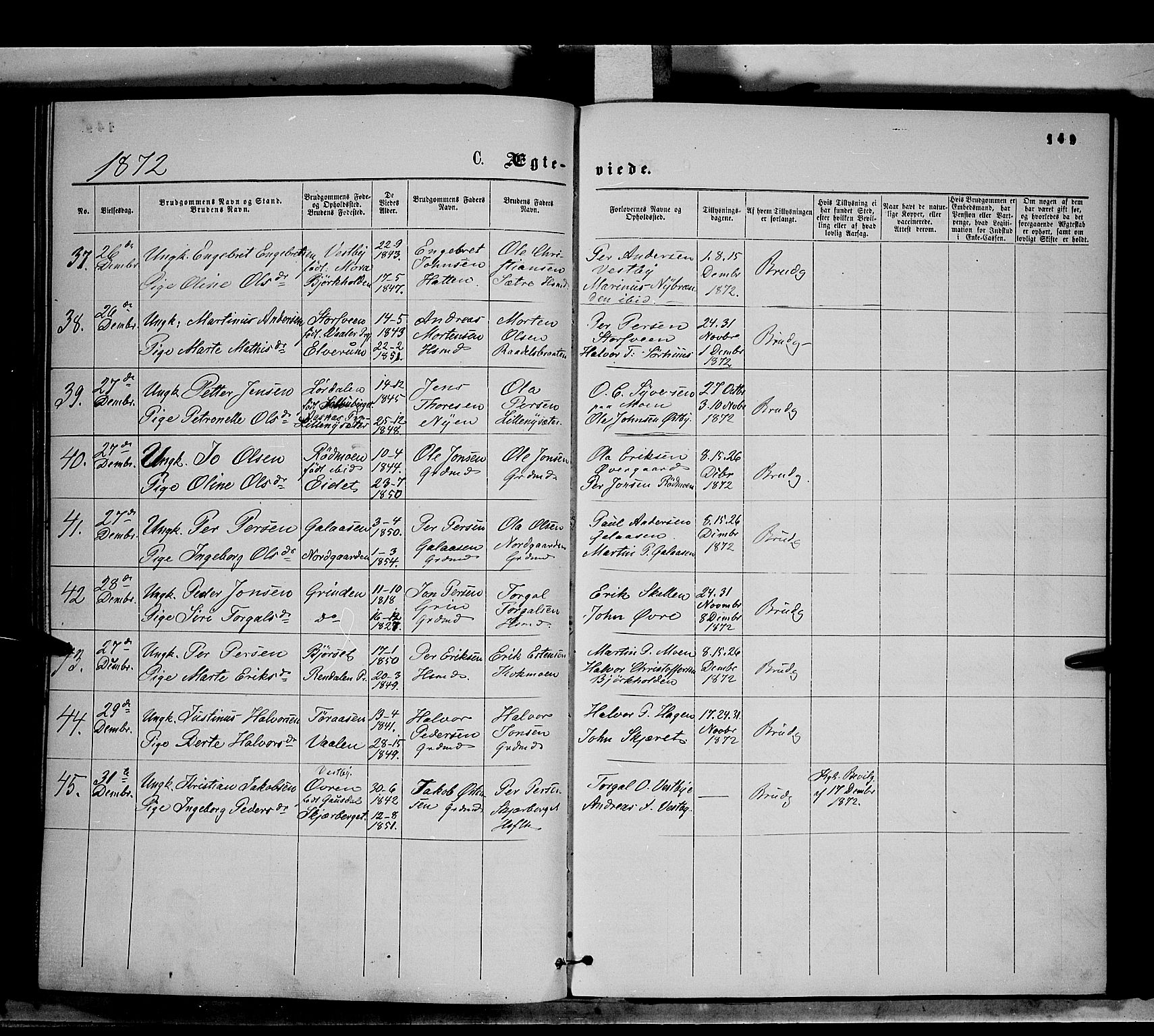 Trysil prestekontor, SAH/PREST-046/H/Ha/Haa/L0006: Parish register (official) no. 6, 1866-1873, p. 149