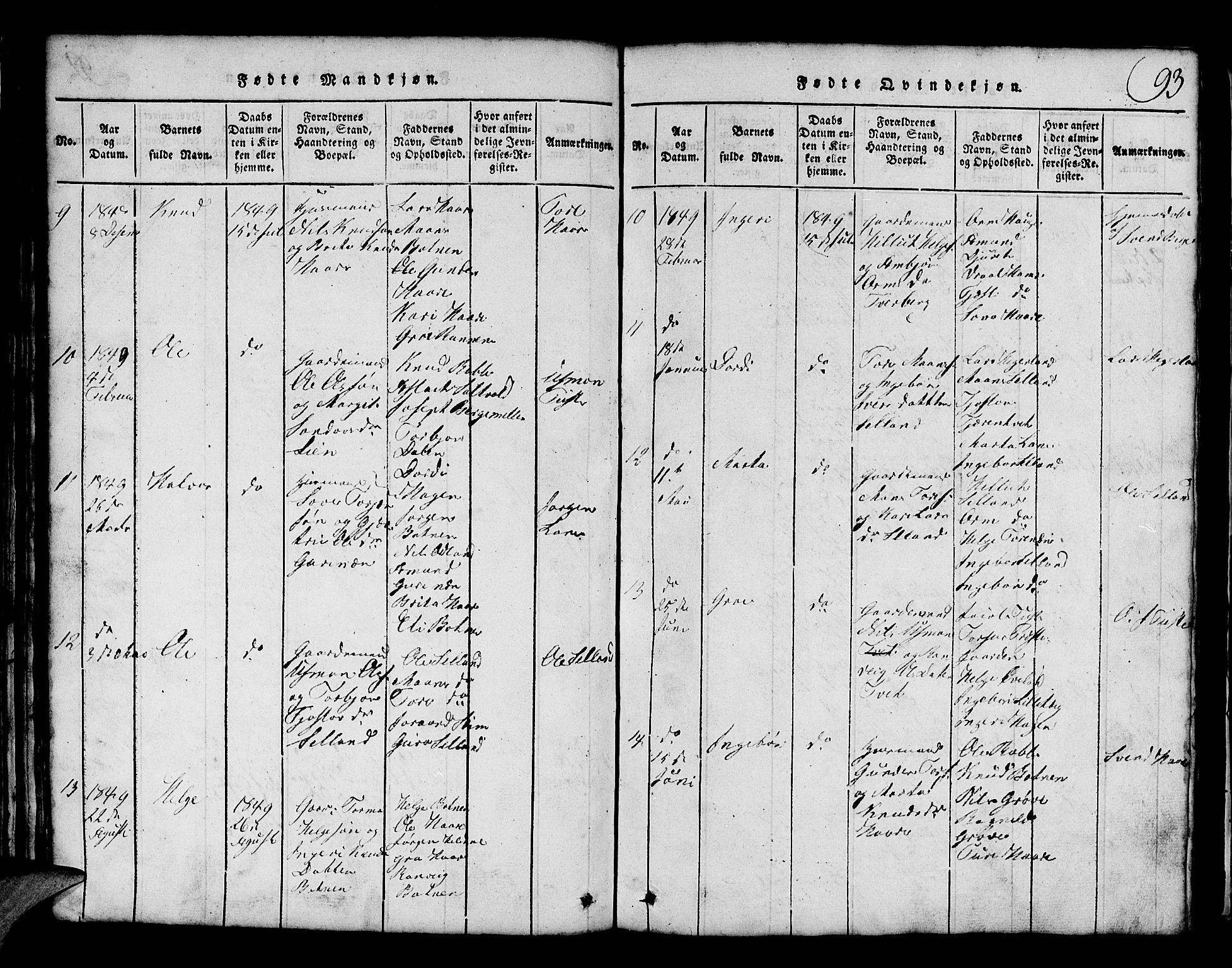 Røldal sokneprestembete, SAB/A-100247: Parish register (copy) no. A 1, 1817-1860, p. 93
