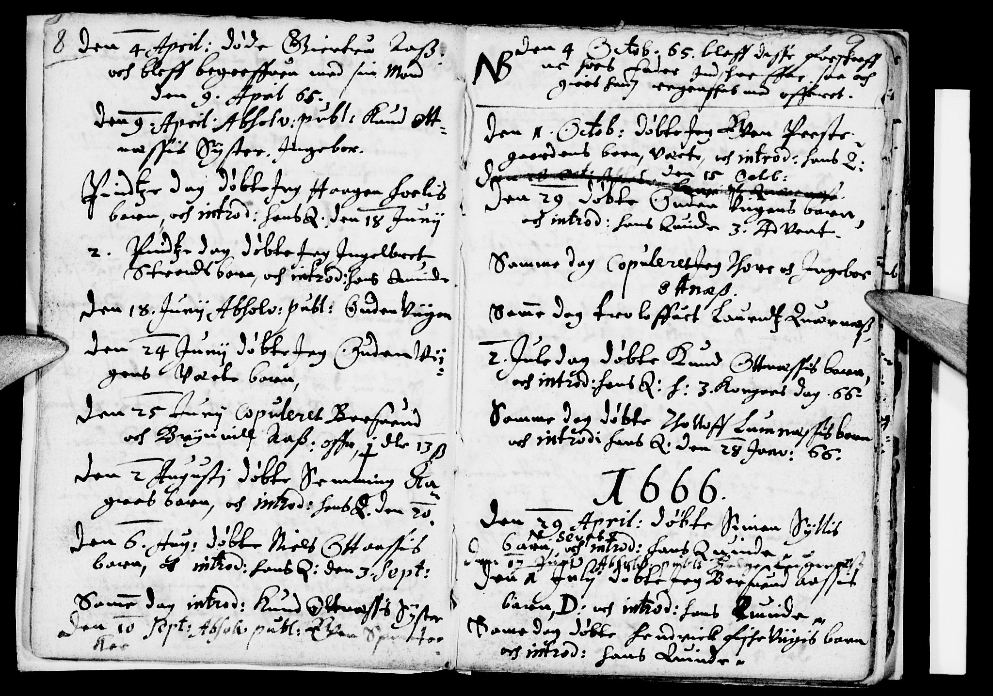 Åmot prestekontor, Hedmark, AV/SAH-PREST-056/H/Ha/Haa/L0001: Parish register (official) no. 1 /1, 1661-1680, p. 8-9