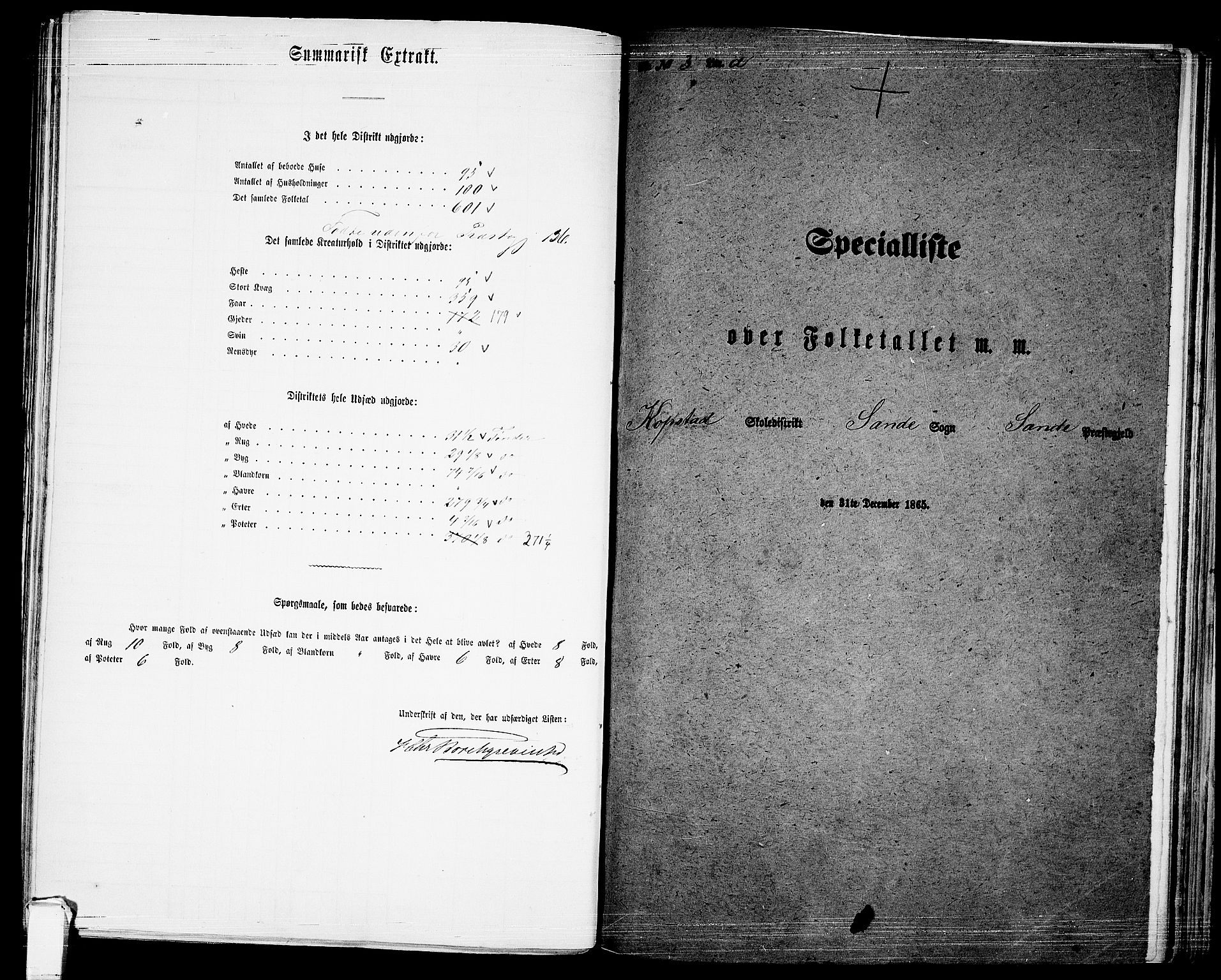 RA, 1865 census for Sande, 1865, p. 57