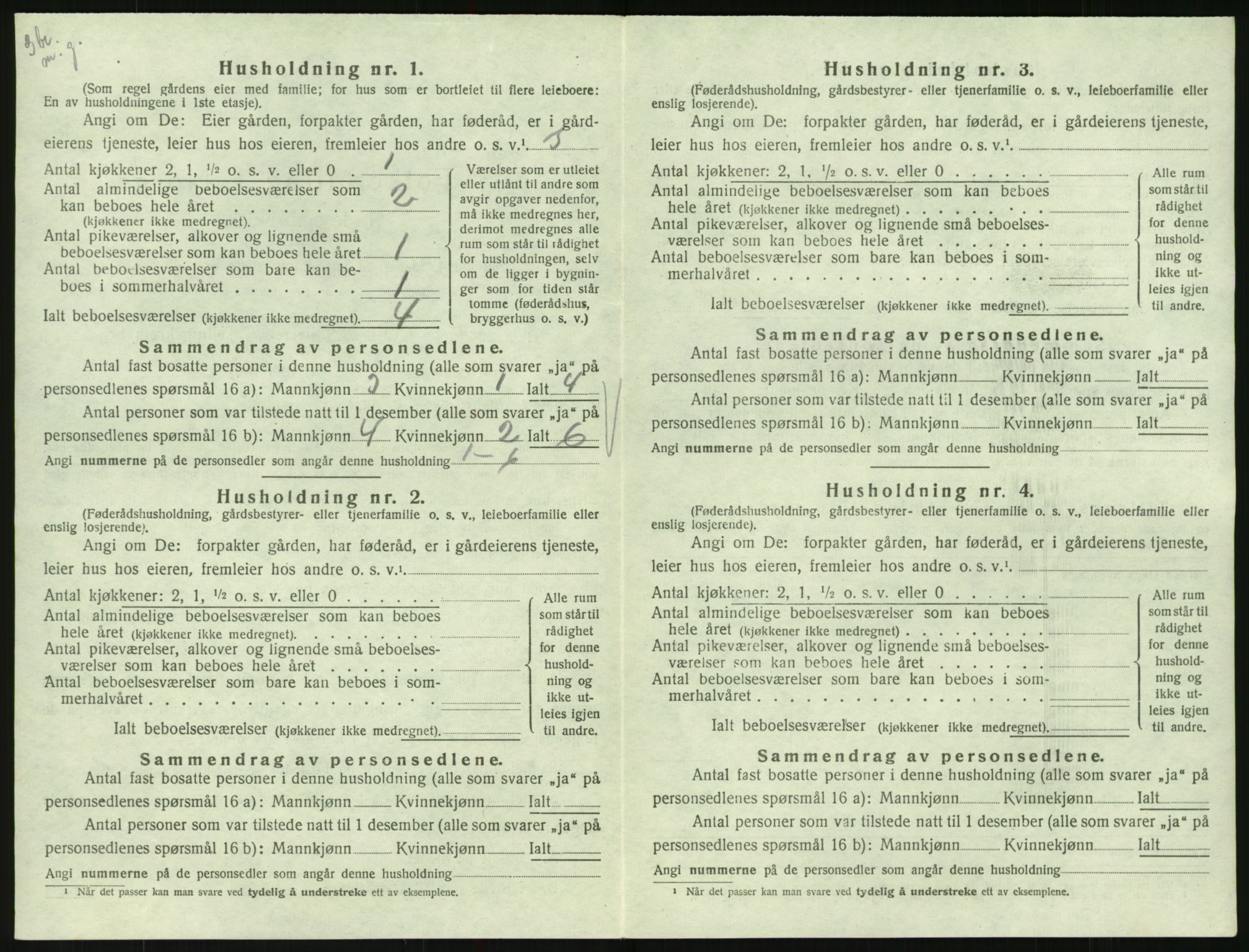 SAK, 1920 census for Hornnes, 1920, p. 522