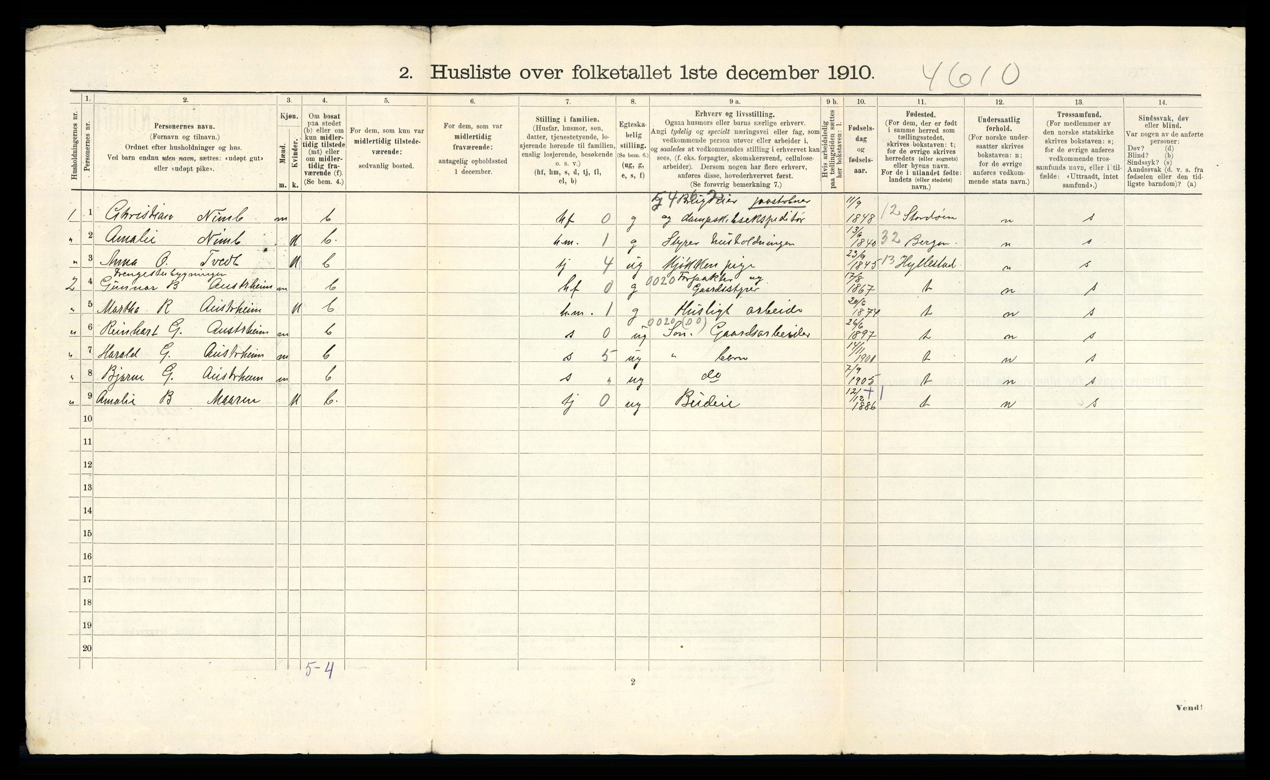 RA, 1910 census for Kyrkjebø, 1910, p. 524