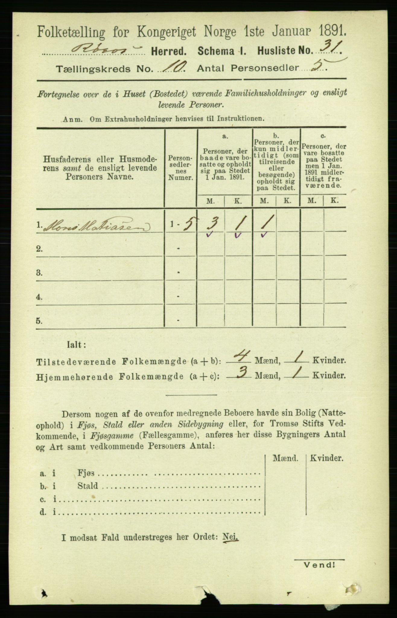 RA, 1891 census for 1640 Røros, 1891, p. 2014