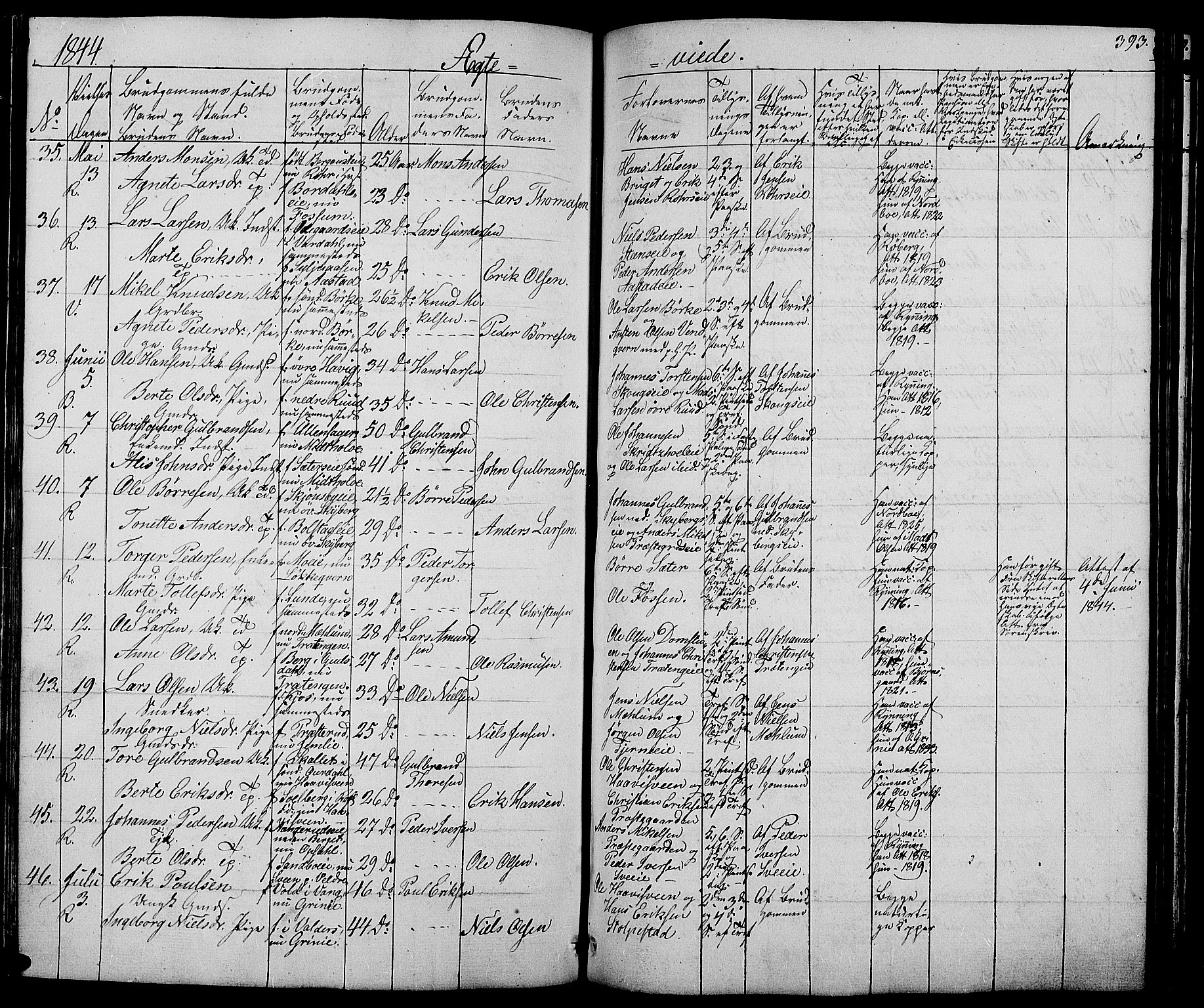 Ringsaker prestekontor, AV/SAH-PREST-014/L/La/L0005: Parish register (copy) no. 5, 1839-1850, p. 393