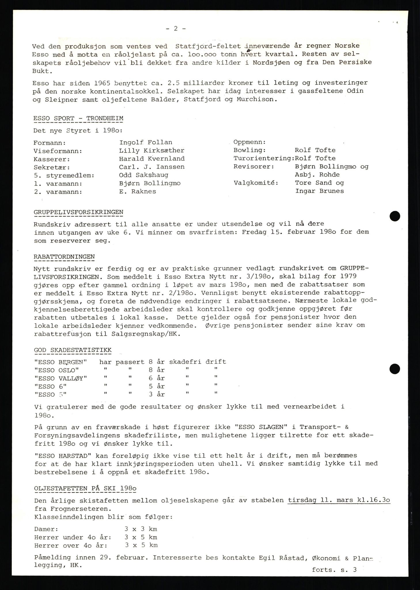 Pa 0982 - Esso Norge A/S, AV/SAST-A-100448/X/Xd/L0001: Esso Extra Nytt, 1977-1980