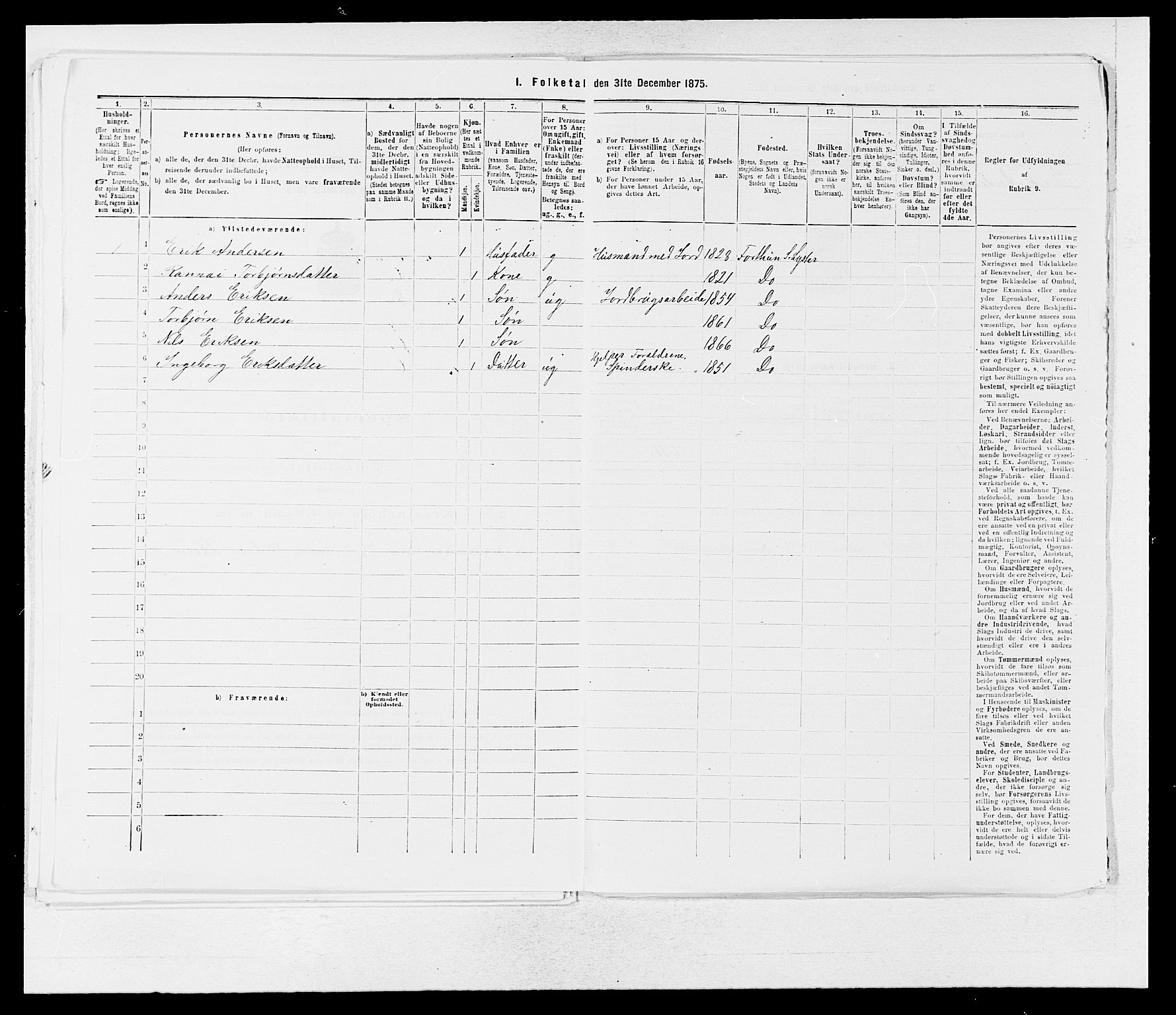 SAB, 1875 census for 1426P Luster, 1875, p. 429