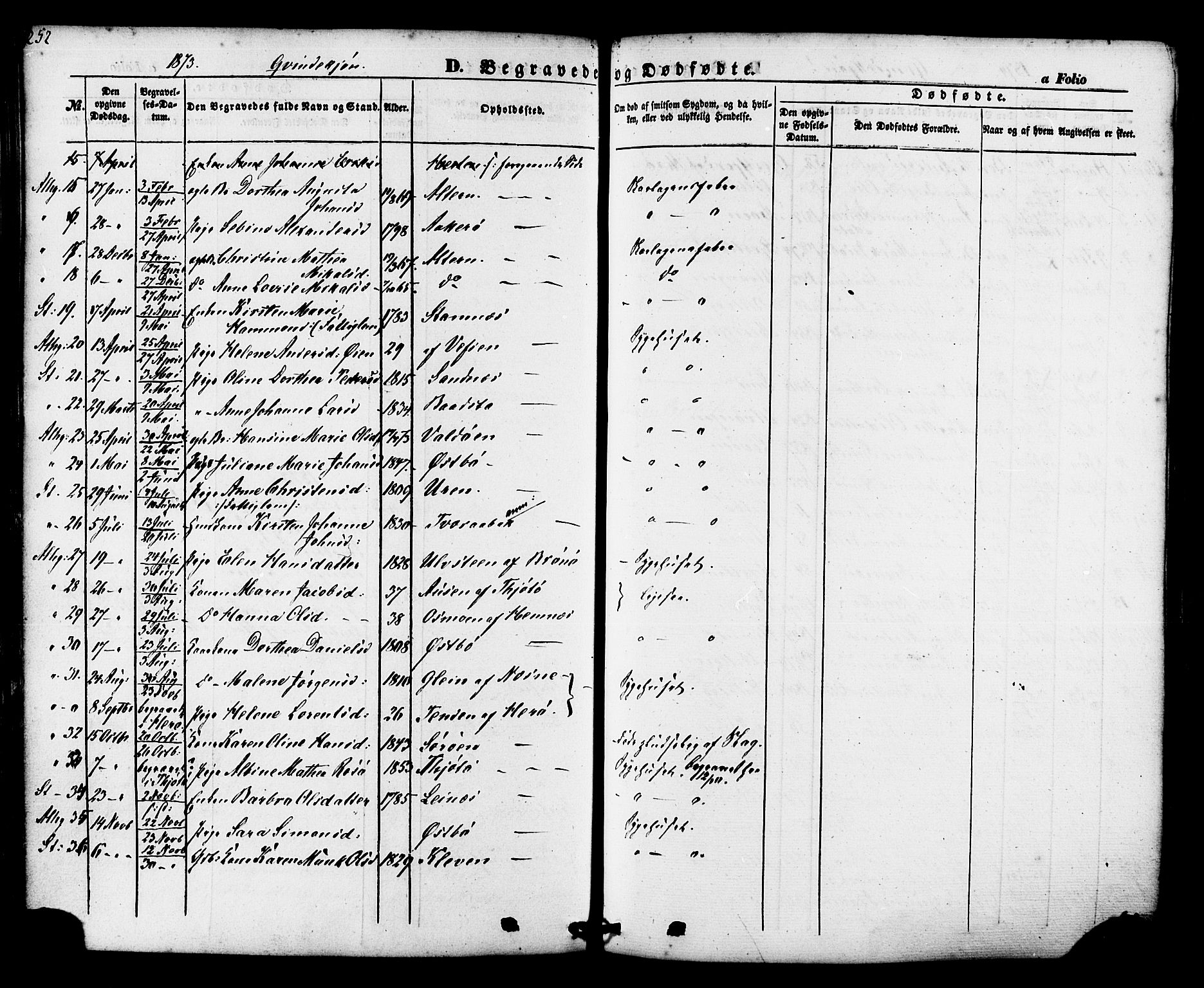 Ministerialprotokoller, klokkerbøker og fødselsregistre - Nordland, AV/SAT-A-1459/830/L0448: Parish register (official) no. 830A12, 1855-1878, p. 252