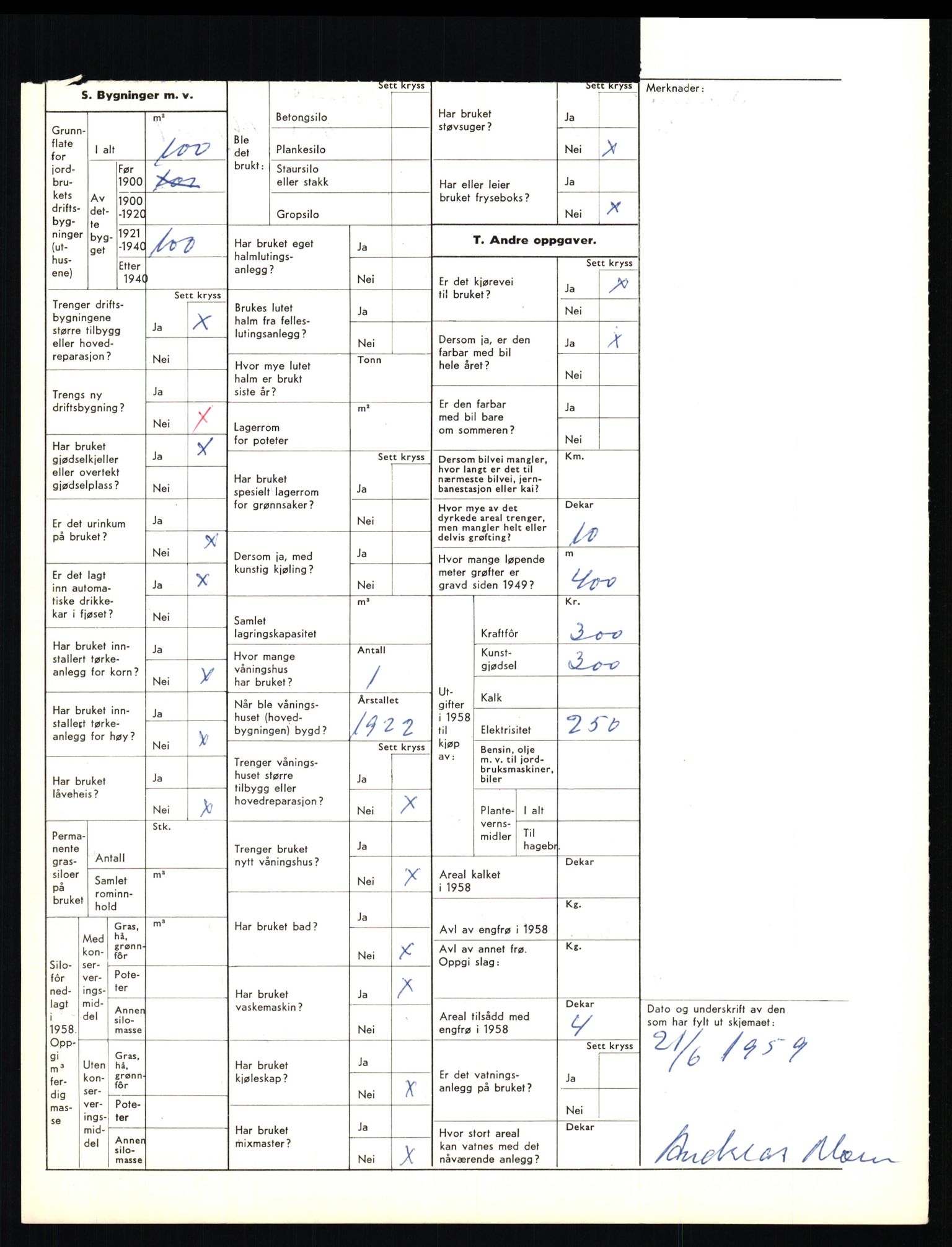 Statistisk sentralbyrå, Næringsøkonomiske emner, Jordbruk, skogbruk, jakt, fiske og fangst, AV/RA-S-2234/G/Gd/L0656: Troms: 1924 Målselv (kl. 0-3) og 1925 Sørreisa, 1959, p. 1929