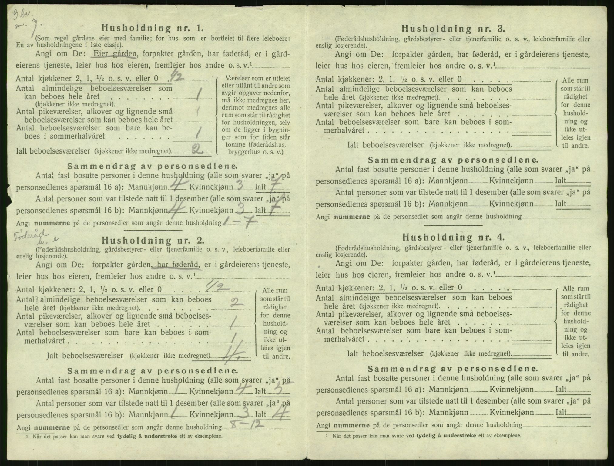 SAT, 1920 census for Hustad, 1920, p. 32