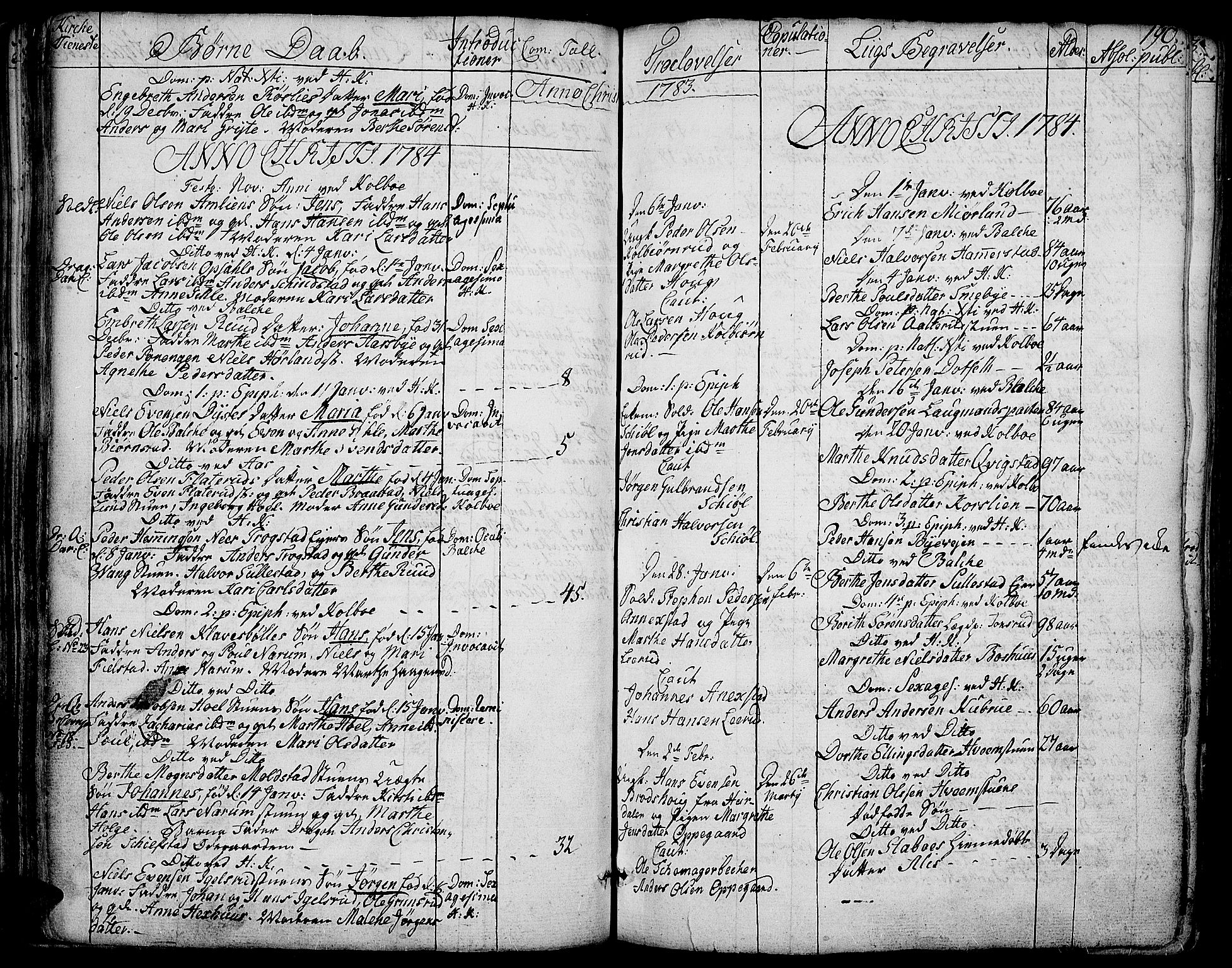 Toten prestekontor, SAH/PREST-102/H/Ha/Haa/L0006: Parish register (official) no. 6, 1773-1793, p. 190