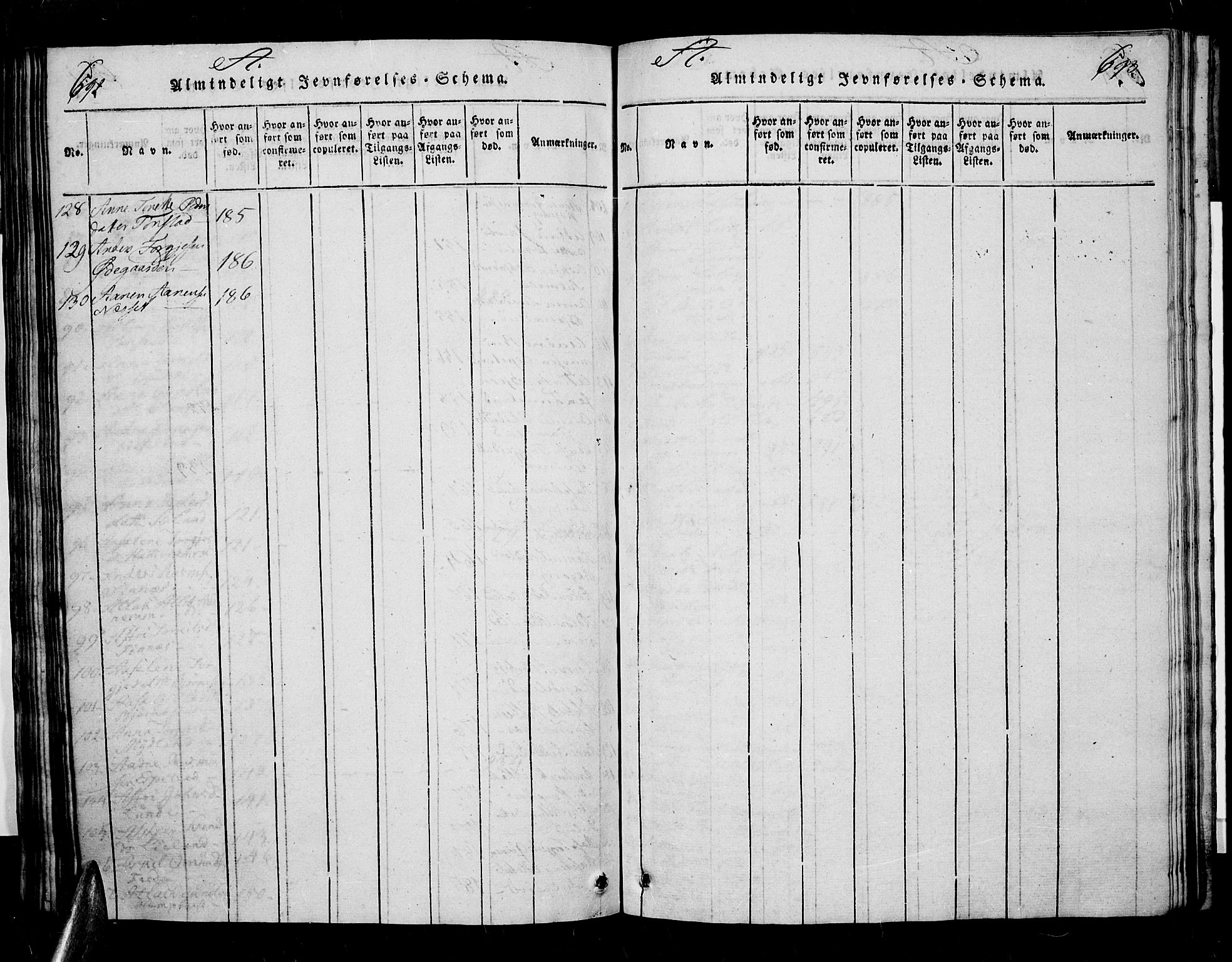 Sirdal sokneprestkontor, AV/SAK-1111-0036/F/Fa/Fab/L0001: Parish register (official) no. A 1, 1815-1834, p. 692-693