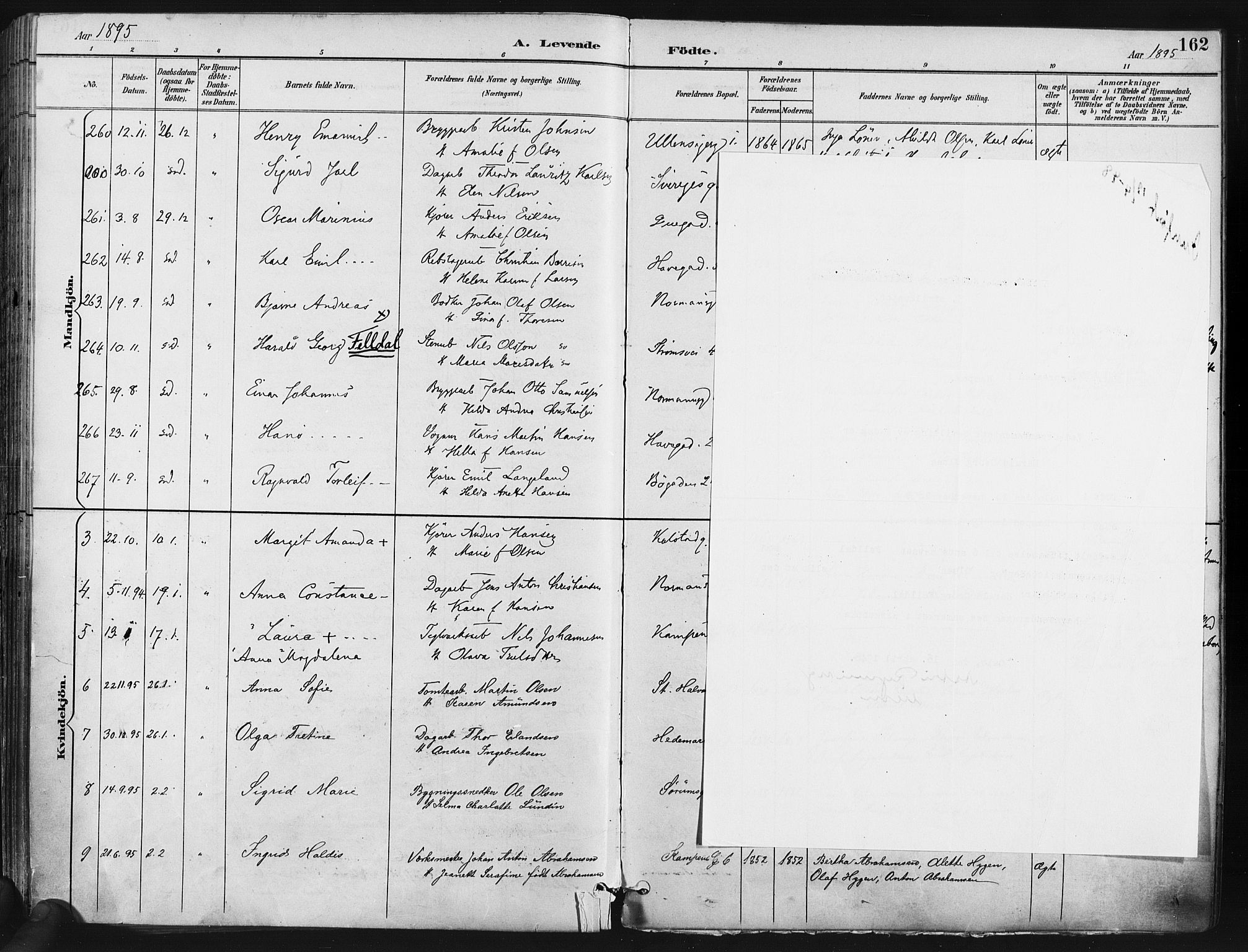 Kampen prestekontor Kirkebøker, SAO/A-10853/F/Fa/L0005: Parish register (official) no. I 5, 1890-1902, p. 162