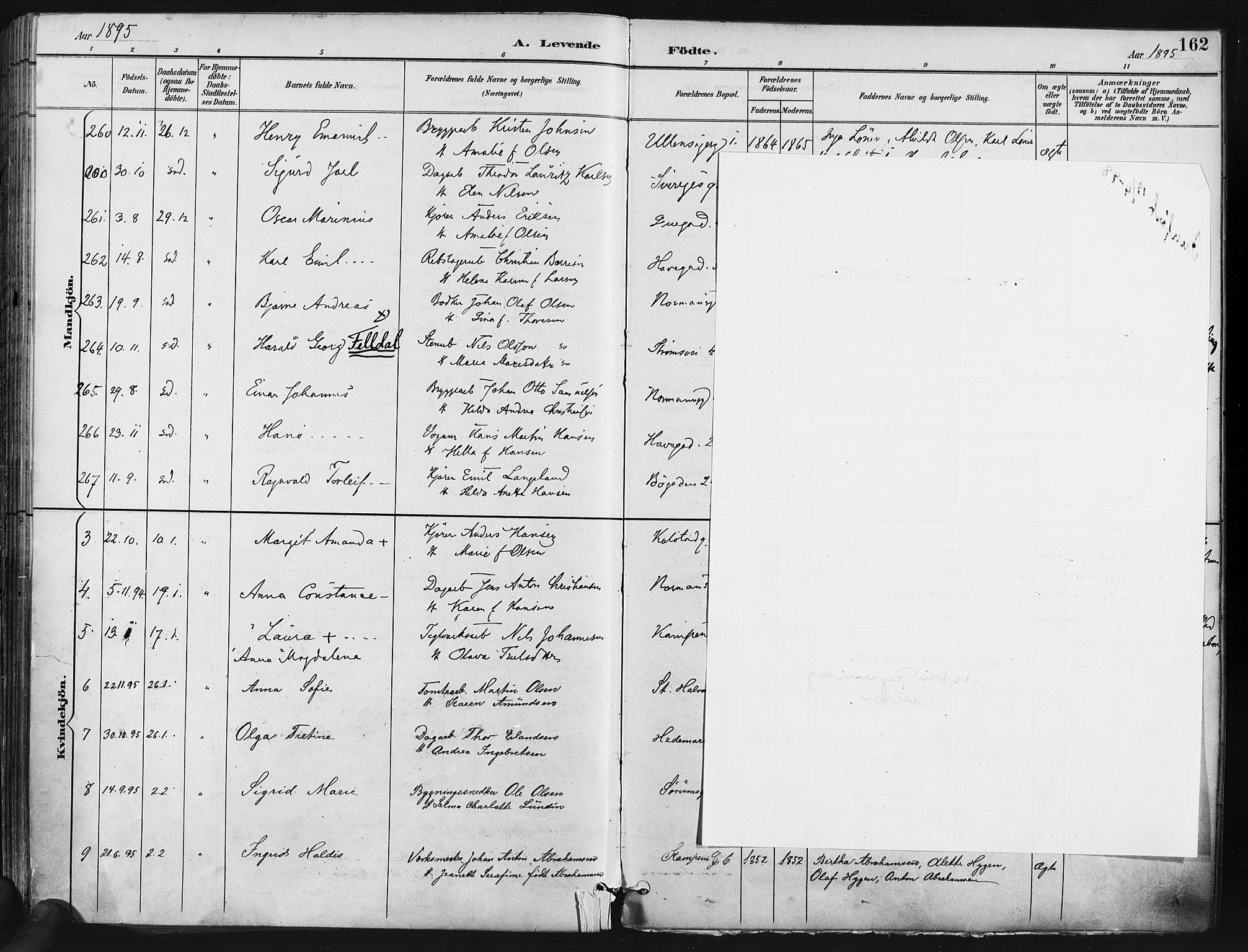 Kampen prestekontor Kirkebøker, AV/SAO-A-10853/F/Fa/L0005: Parish register (official) no. I 5, 1890-1902, p. 162