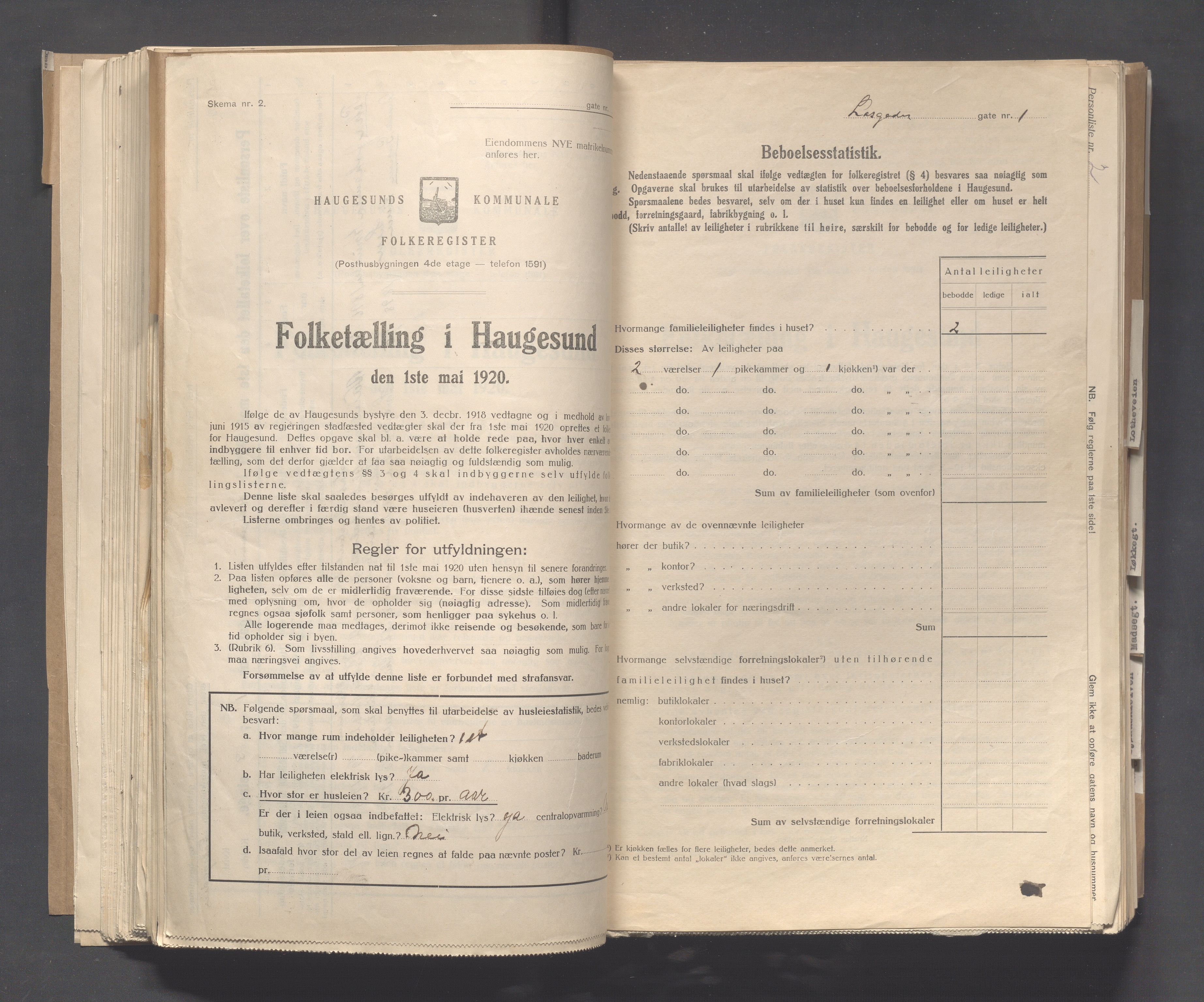 IKAR, Local census 1.5.1920 for Haugesund, 1920, p. 6092