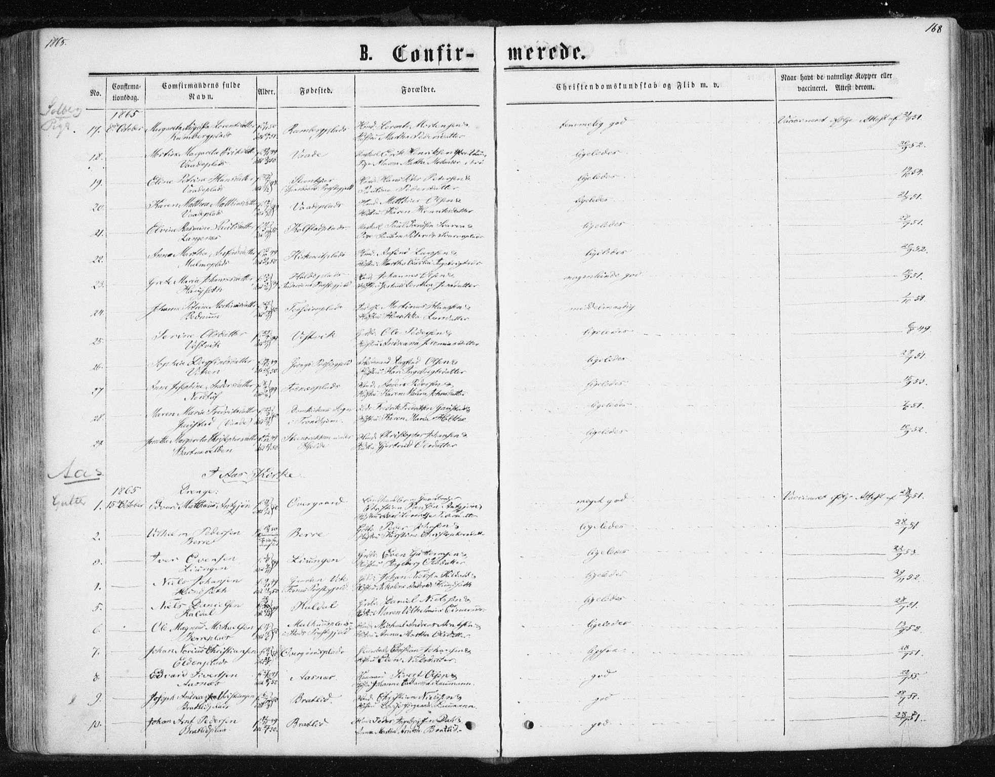 Ministerialprotokoller, klokkerbøker og fødselsregistre - Nord-Trøndelag, AV/SAT-A-1458/741/L0394: Parish register (official) no. 741A08, 1864-1877, p. 168