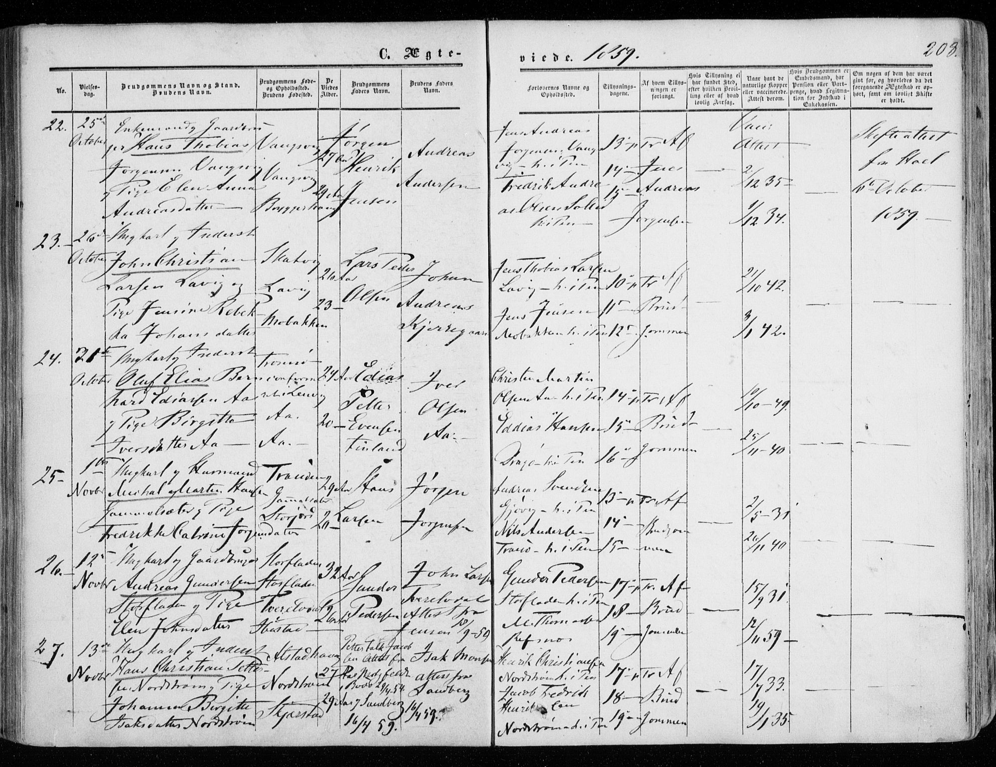 Tranøy sokneprestkontor, AV/SATØ-S-1313/I/Ia/Iaa/L0007kirke: Parish register (official) no. 7, 1856-1866, p. 208