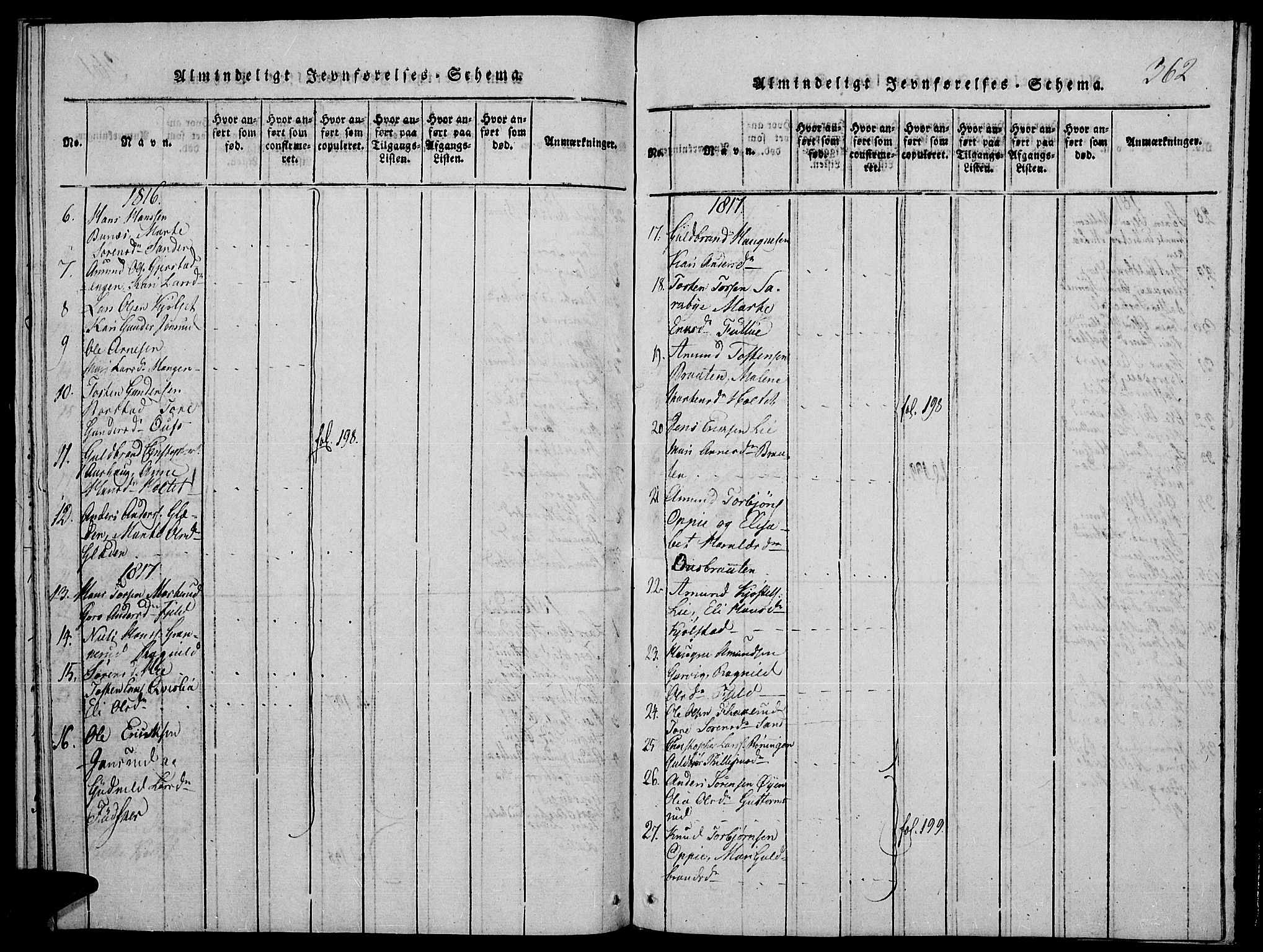 Strøm-Odalen prestekontor, AV/SAH-PREST-028/H/Ha/Hab/L0001: Parish register (copy) no. 1, 1813-1825, p. 362