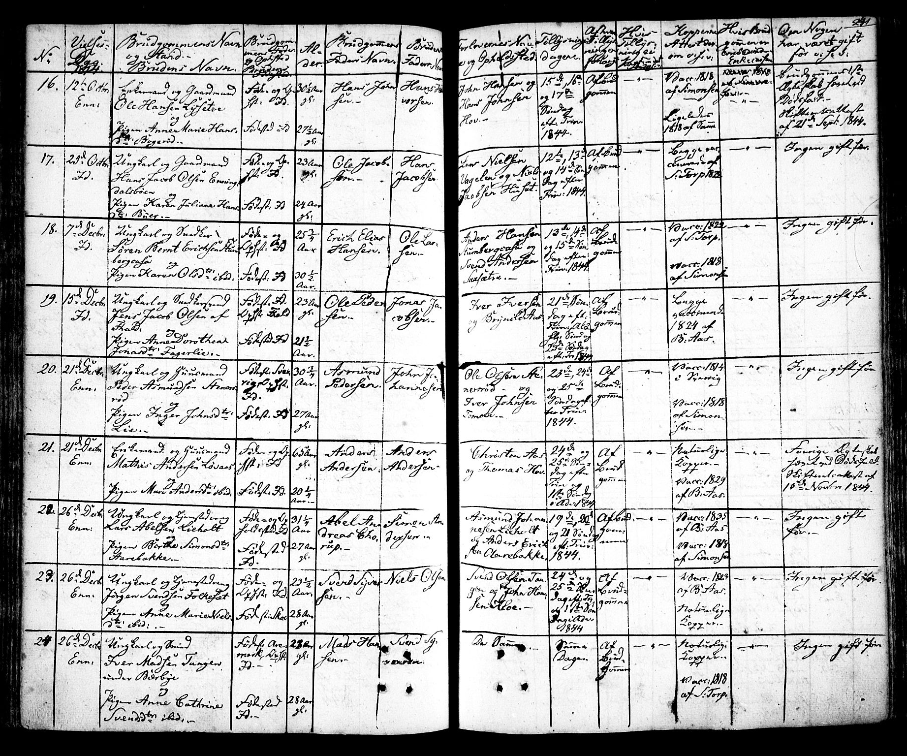 Idd prestekontor Kirkebøker, SAO/A-10911/F/Fc/L0003: Parish register (official) no. III 3, 1832-1847, p. 241