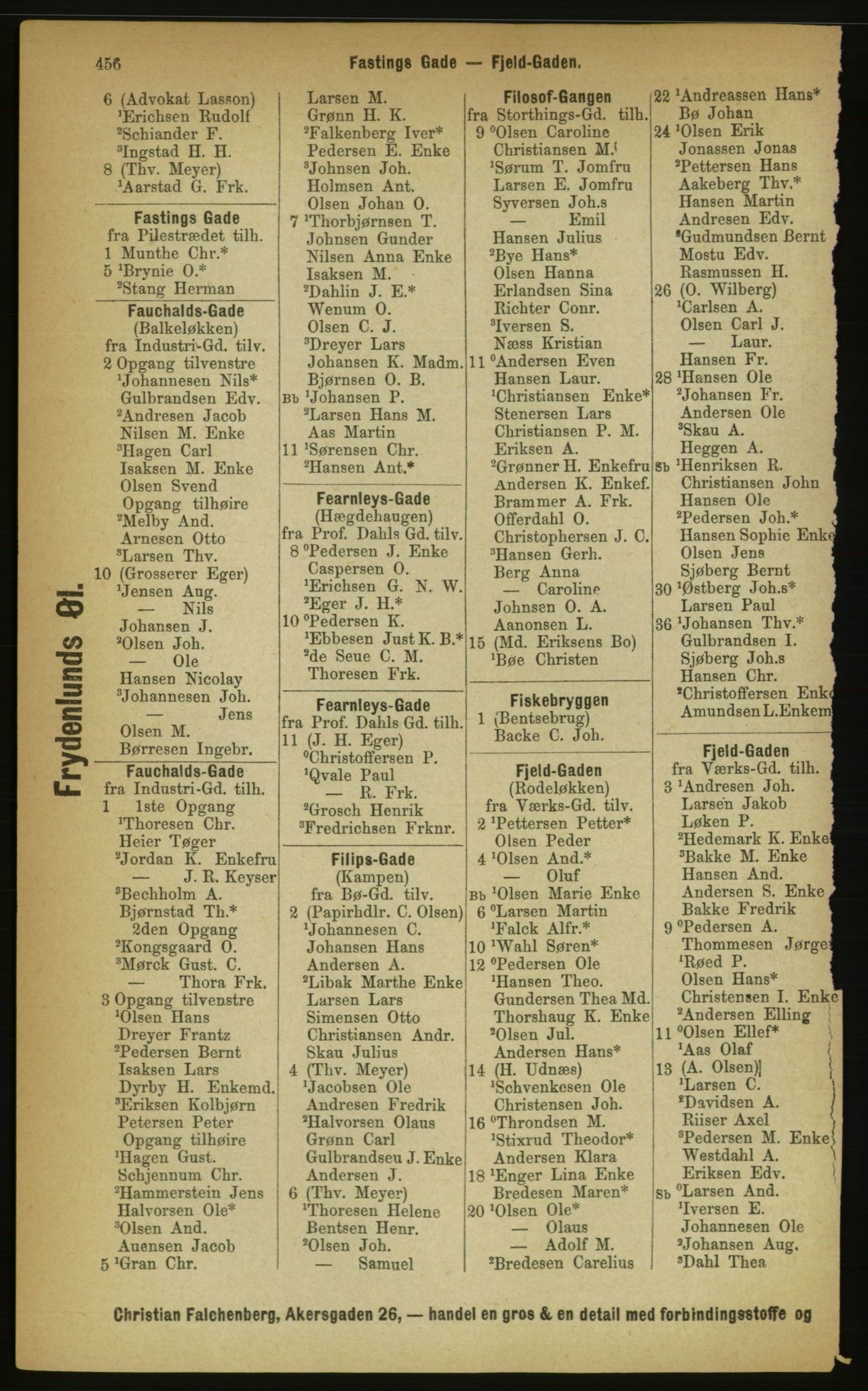 Kristiania/Oslo adressebok, PUBL/-, 1889, p. 456