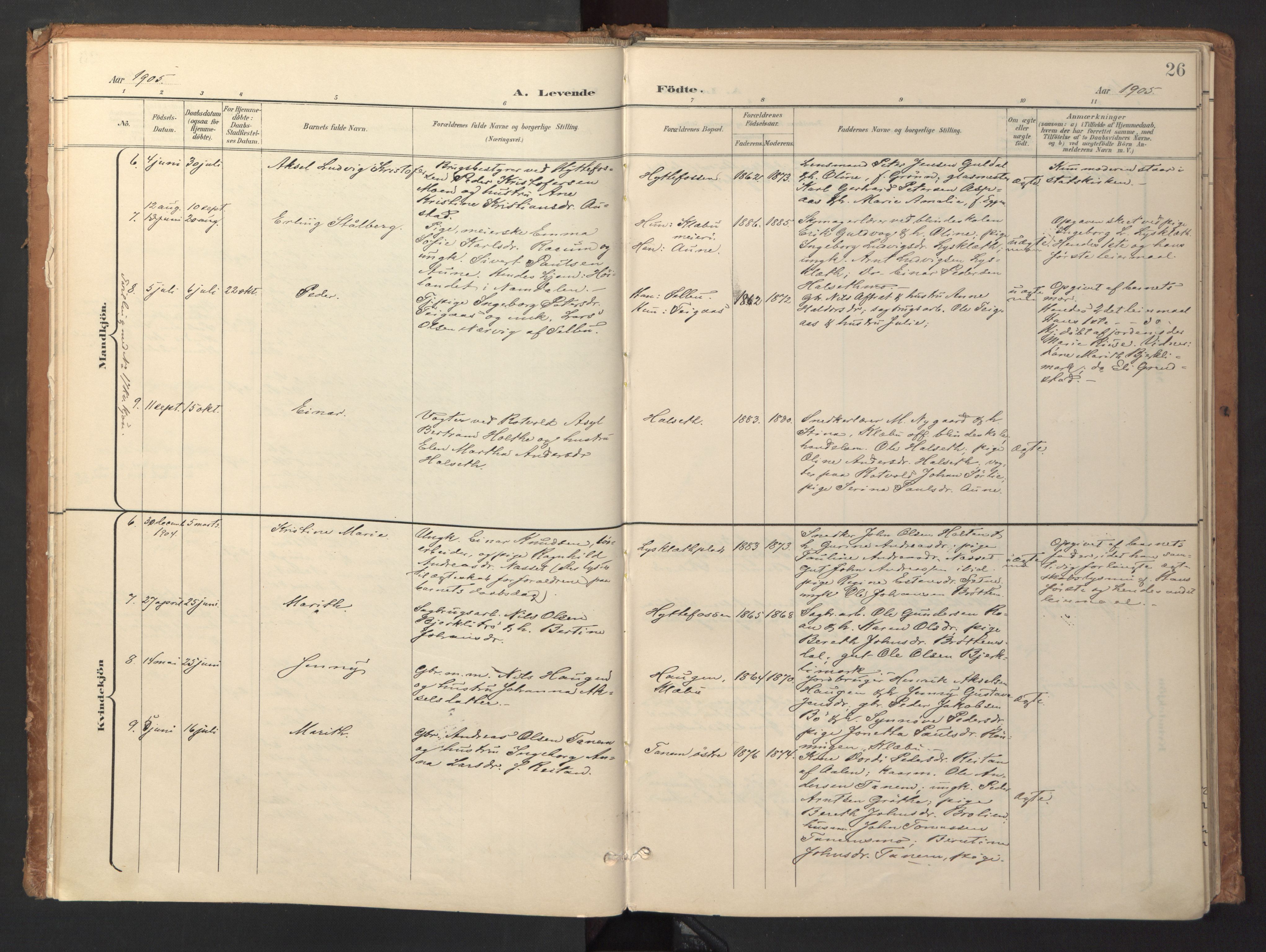 Ministerialprotokoller, klokkerbøker og fødselsregistre - Sør-Trøndelag, SAT/A-1456/618/L0448: Parish register (official) no. 618A11, 1898-1916, p. 26
