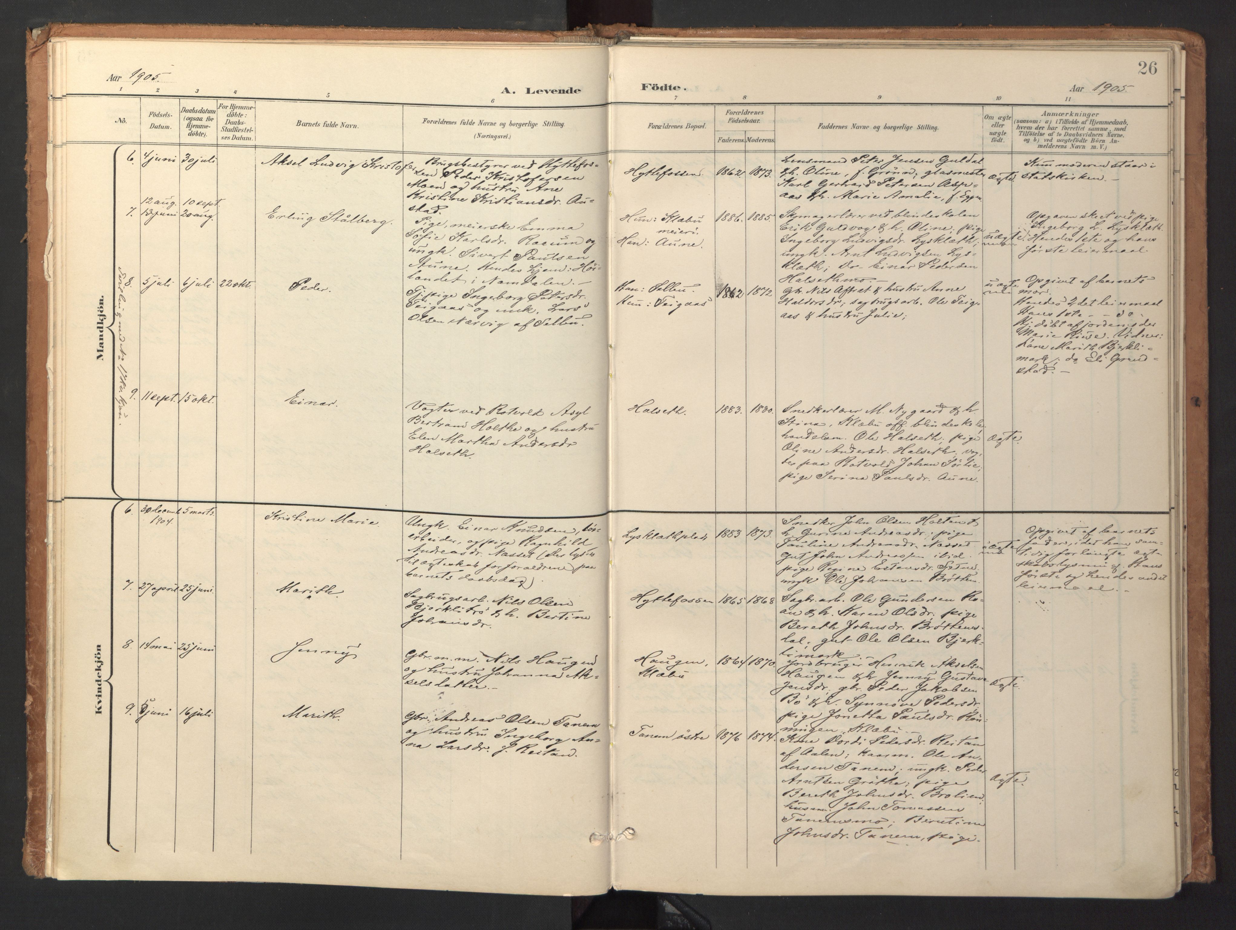 Ministerialprotokoller, klokkerbøker og fødselsregistre - Sør-Trøndelag, AV/SAT-A-1456/618/L0448: Parish register (official) no. 618A11, 1898-1916, p. 26