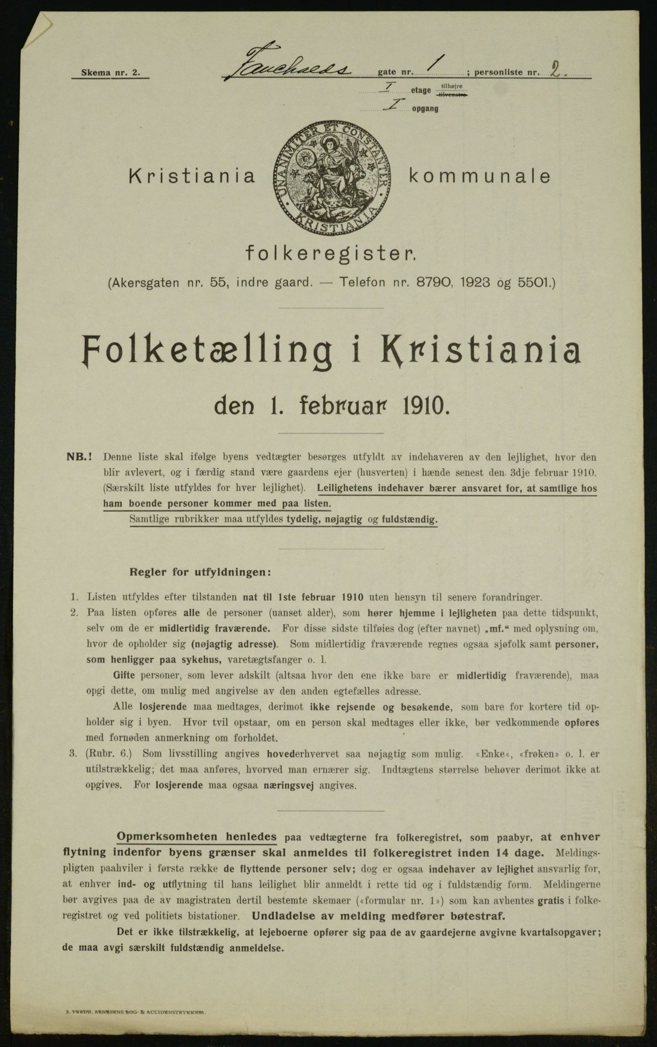 OBA, Municipal Census 1910 for Kristiania, 1910, p. 22233