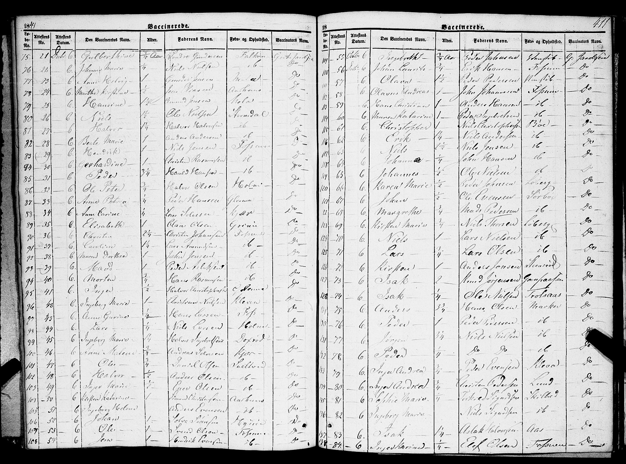 Gjerpen kirkebøker, SAKO/A-265/F/Fa/L0007b: Parish register (official) no. I 7B, 1834-1857, p. 411