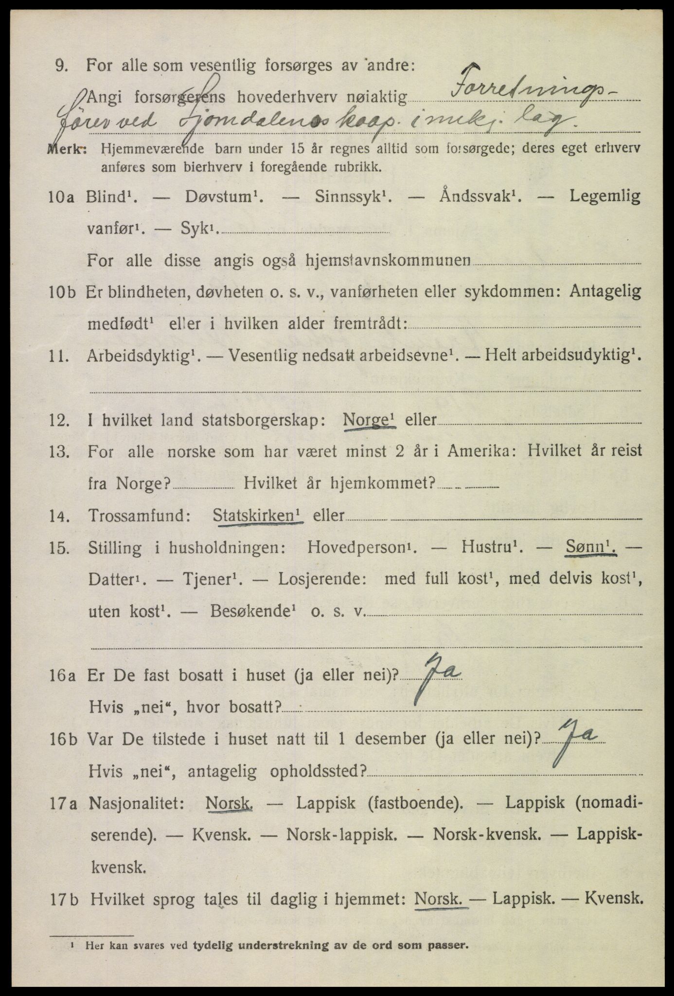 SAT, 1920 census for Ankenes, 1920, p. 7768