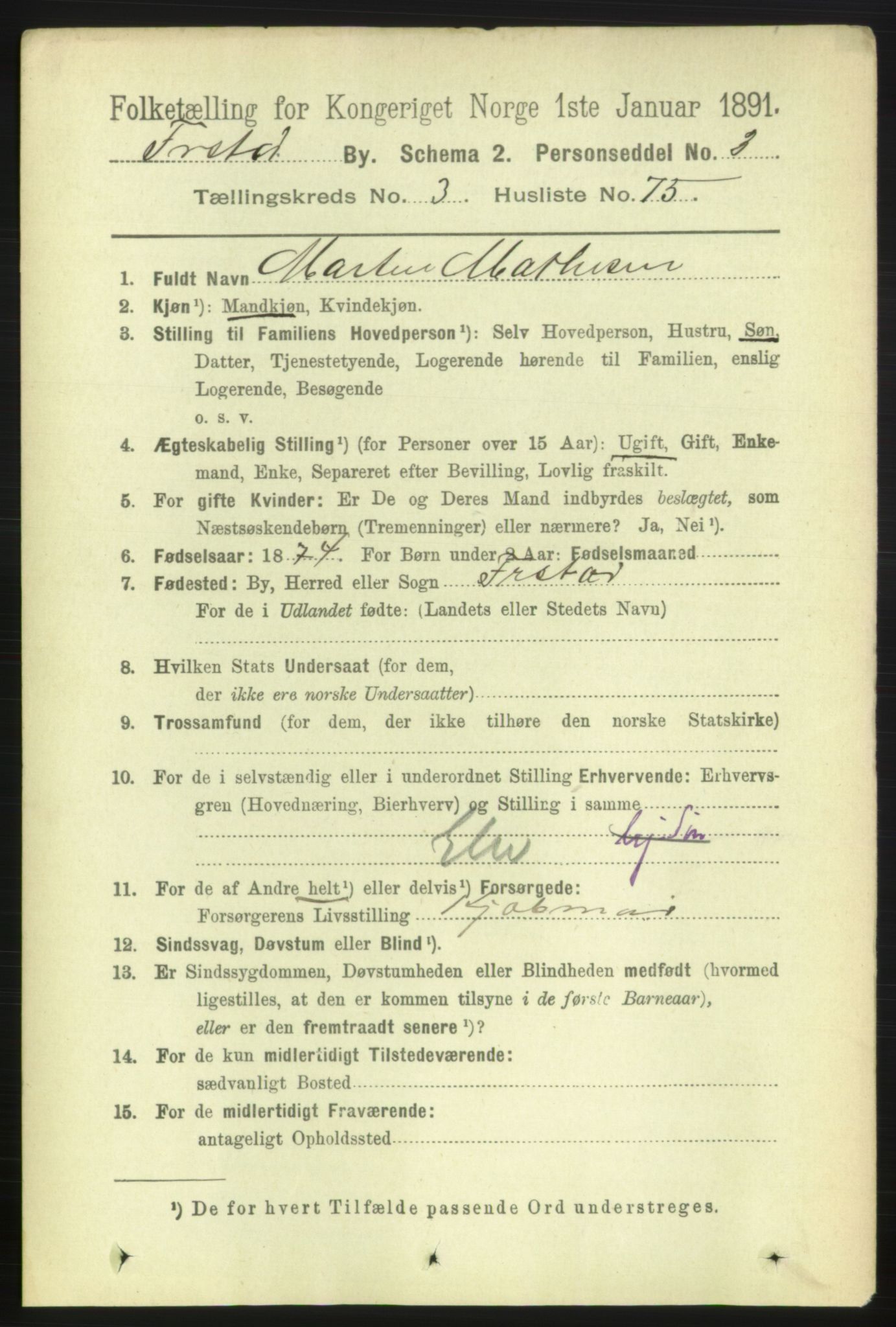 RA, 1891 census for 0103 Fredrikstad, 1891, p. 6042