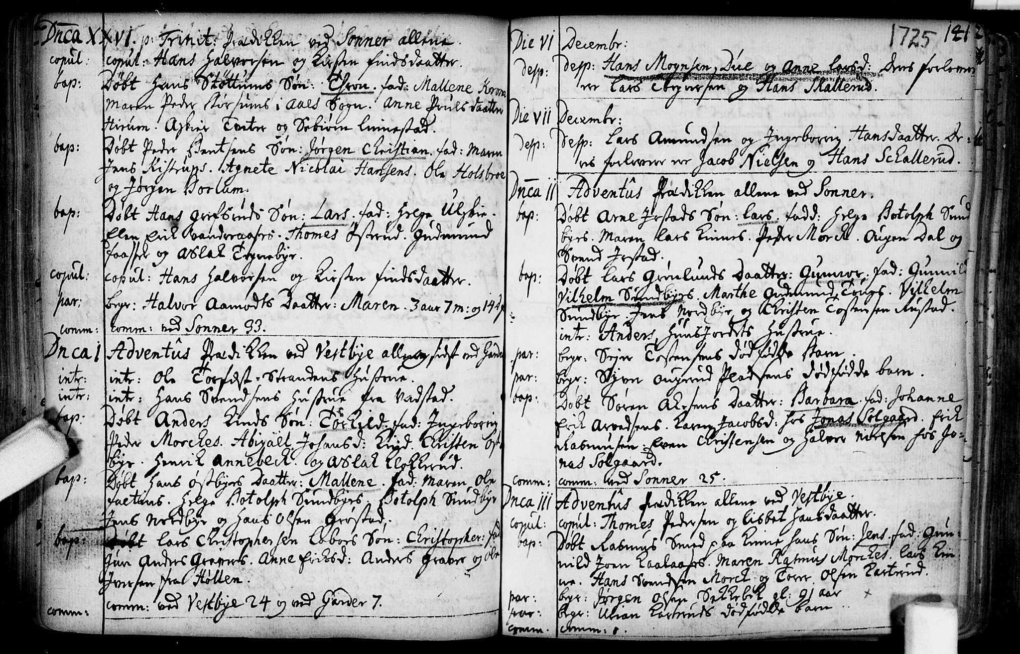 Vestby prestekontor Kirkebøker, AV/SAO-A-10893/F/Fa/L0001.b: Parish register (official) no. I 1B, 1714-1759, p. 141