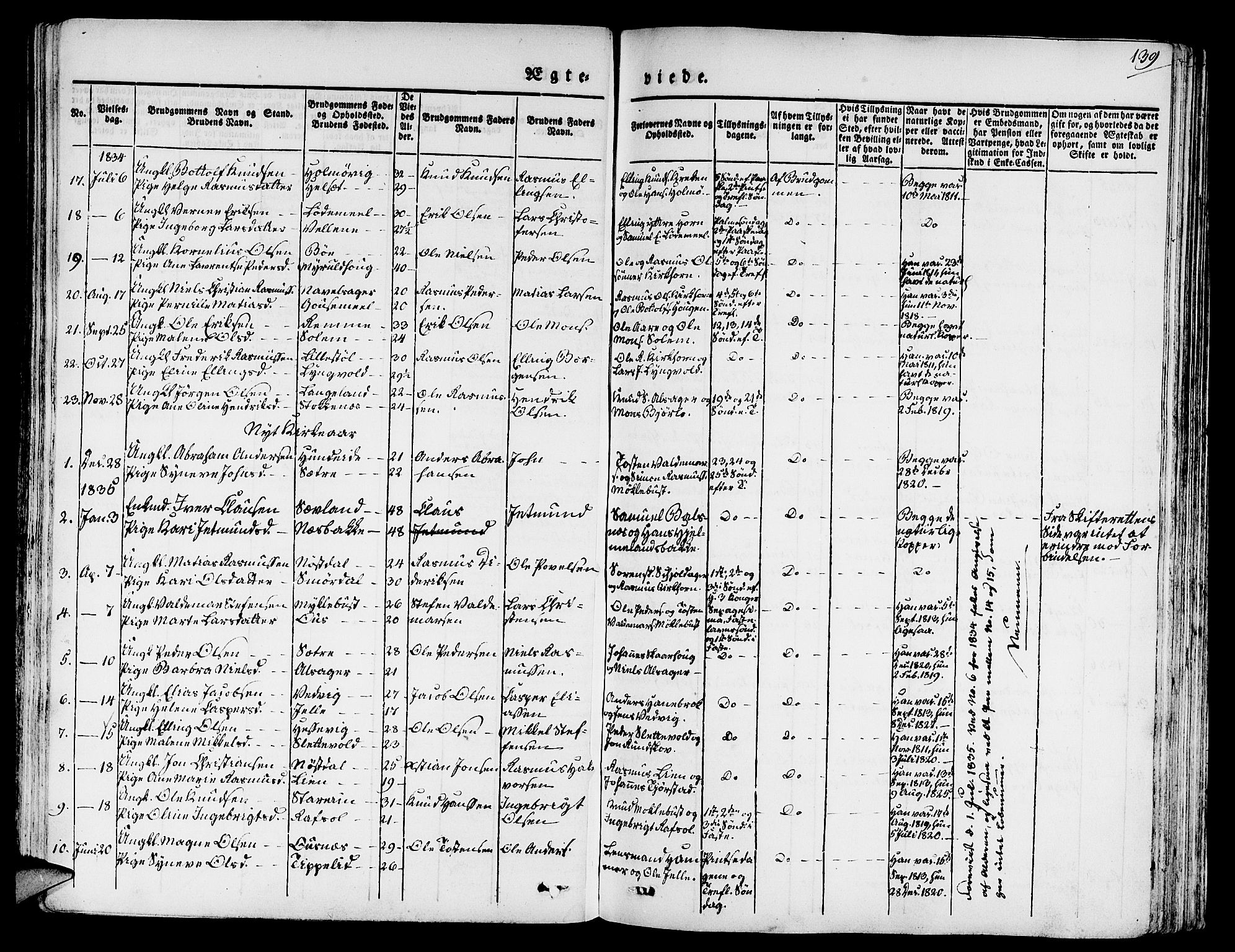 Eid sokneprestembete, AV/SAB-A-82301/H/Haa/Haaa/L0006: Parish register (official) no. A 6, 1831-1843, p. 139