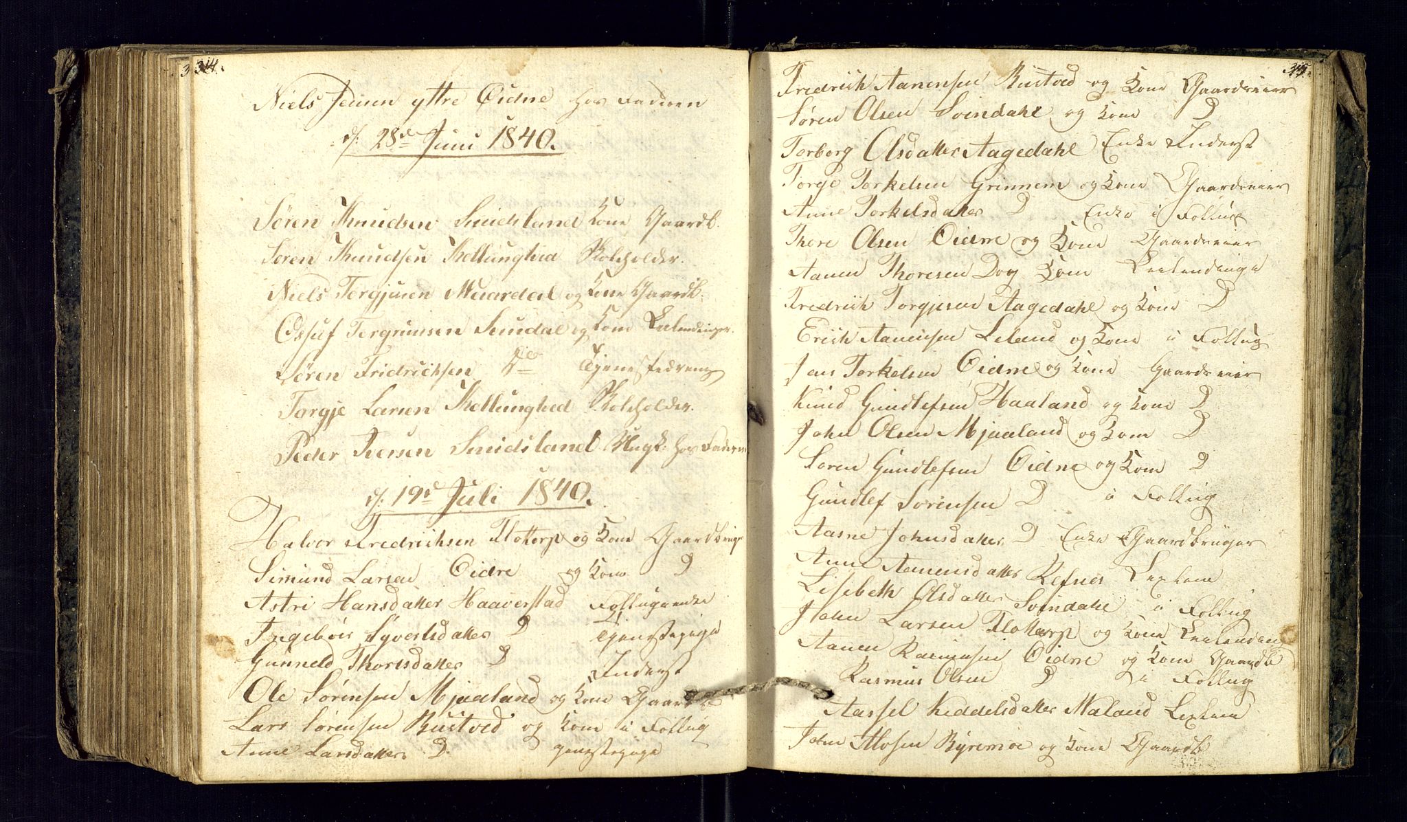 Bjelland sokneprestkontor, SAK/1111-0005/F/Fc/Fcc/L0001: Communicants register no. C-1, 1825-1842, p. 314-315