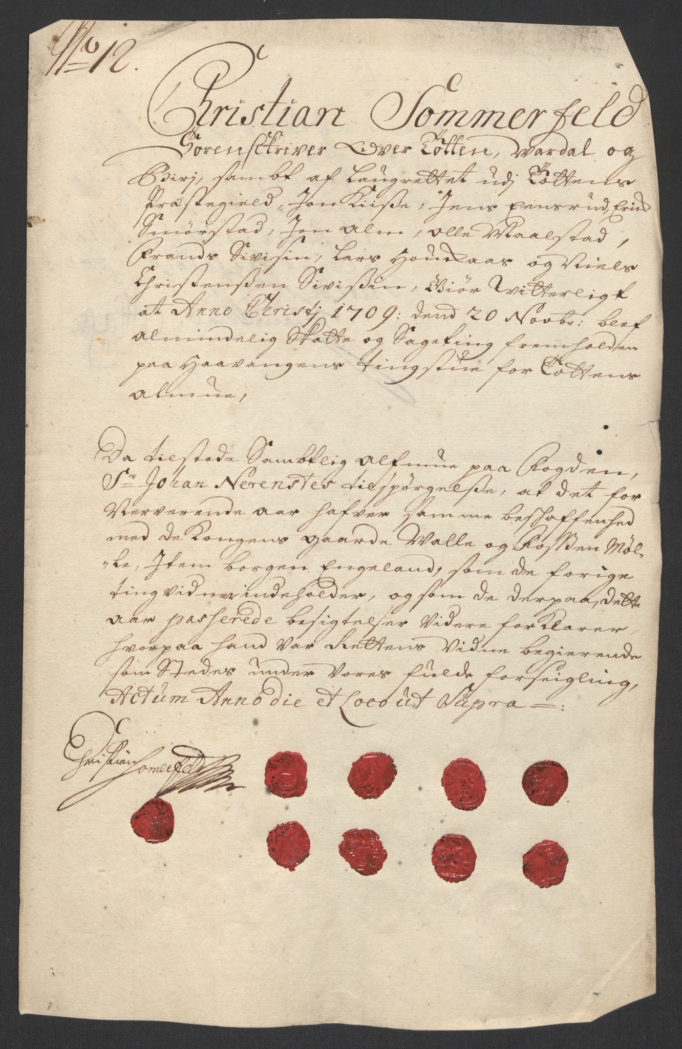 Rentekammeret inntil 1814, Reviderte regnskaper, Fogderegnskap, AV/RA-EA-4092/R18/L1306: Fogderegnskap Hadeland, Toten og Valdres, 1709, p. 399