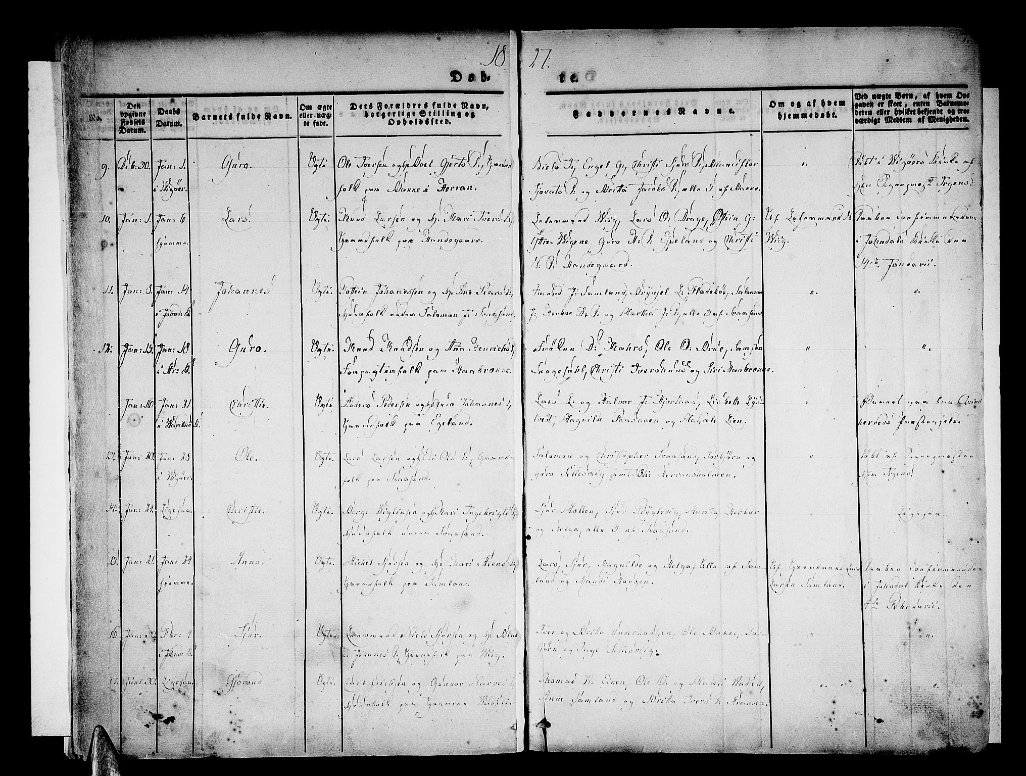Strandebarm sokneprestembete, SAB/A-78401/H/Haa: Parish register (official) no. A 6, 1826-1843, p. 7