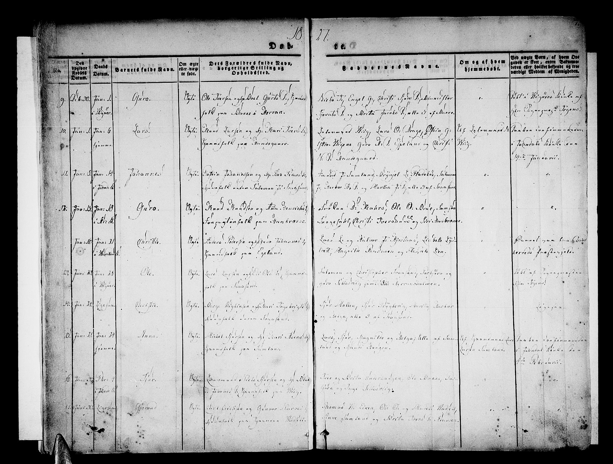 Strandebarm sokneprestembete, AV/SAB-A-78401/H/Haa: Parish register (official) no. A 6, 1826-1843, p. 7