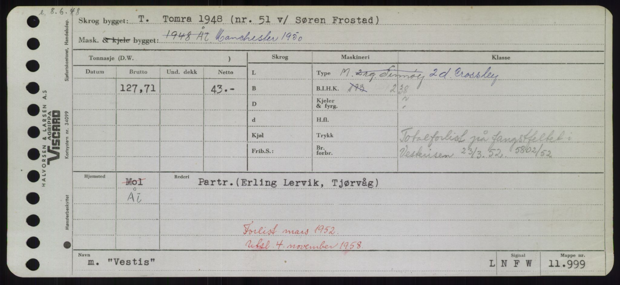 Sjøfartsdirektoratet med forløpere, Skipsmålingen, RA/S-1627/H/Hd/L0040: Fartøy, U-Ve, p. 733