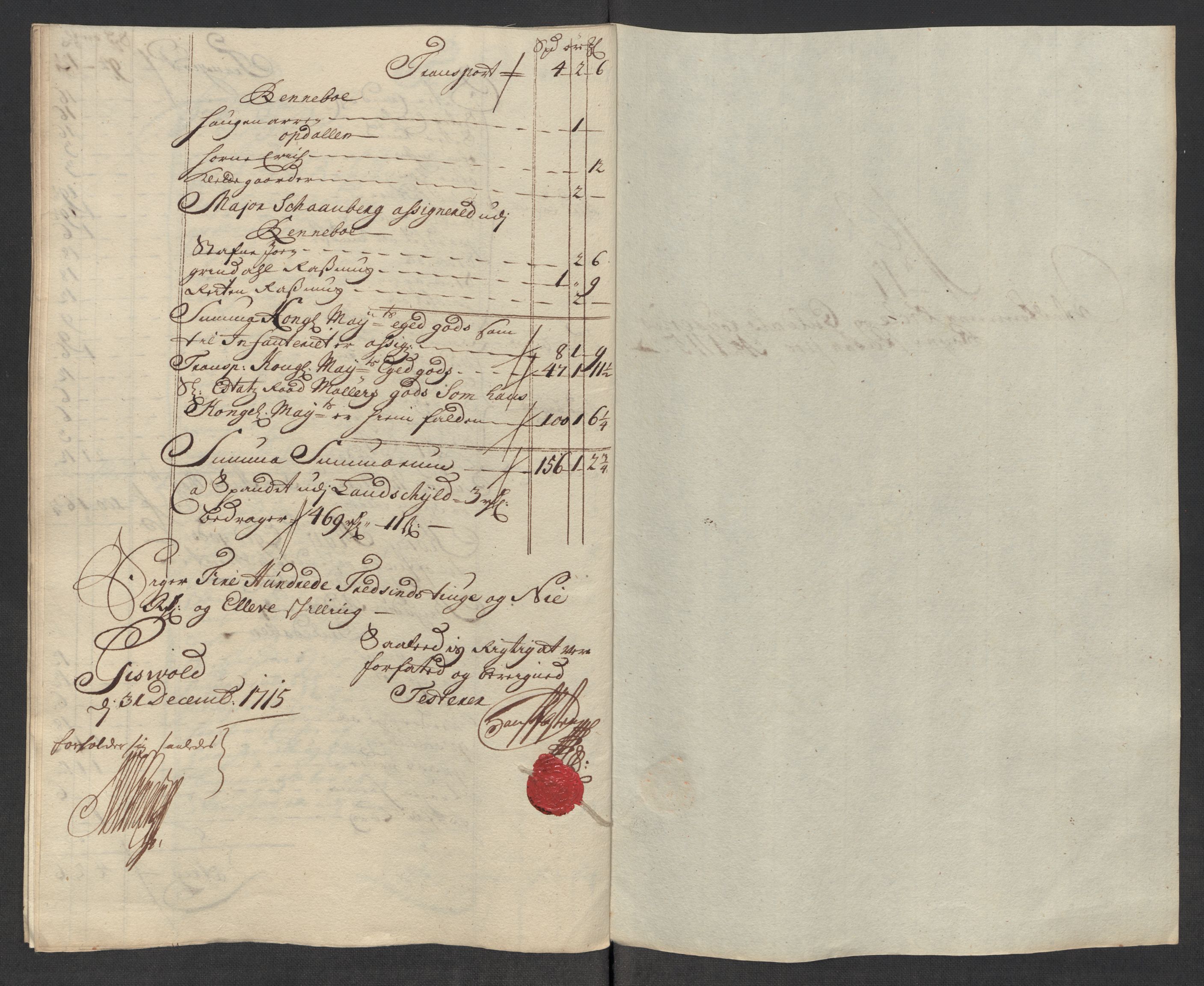 Rentekammeret inntil 1814, Reviderte regnskaper, Fogderegnskap, AV/RA-EA-4092/R60/L3966: Fogderegnskap Orkdal og Gauldal, 1715, p. 184