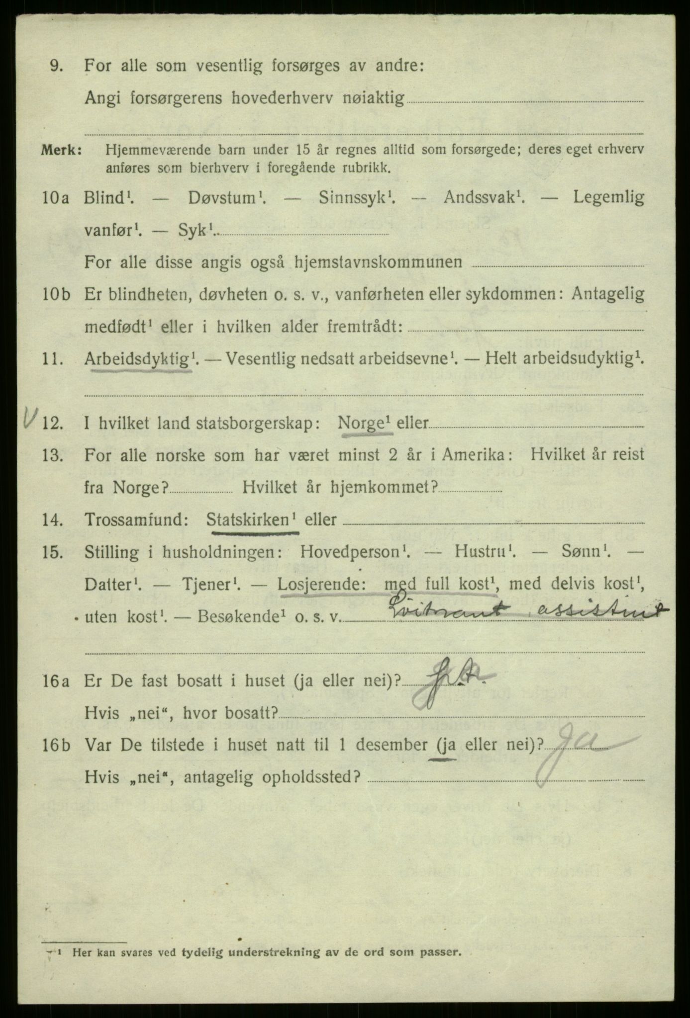 SAB, 1920 census for Bergen, 1920, p. 188112