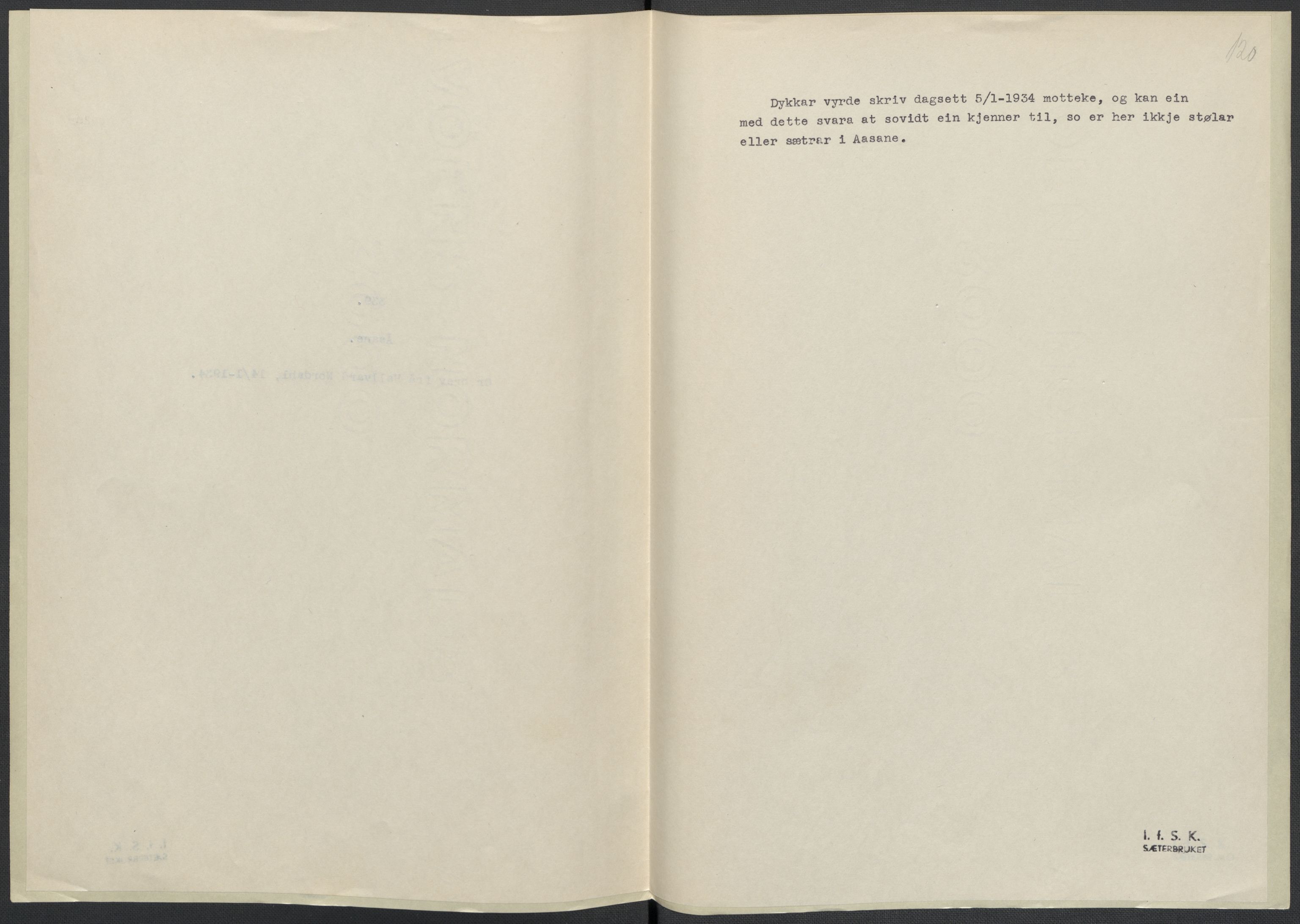 Instituttet for sammenlignende kulturforskning, AV/RA-PA-0424/F/Fc/L0010/0001: Eske B10: / Hordaland (perm XXV), 1932-1939, p. 120