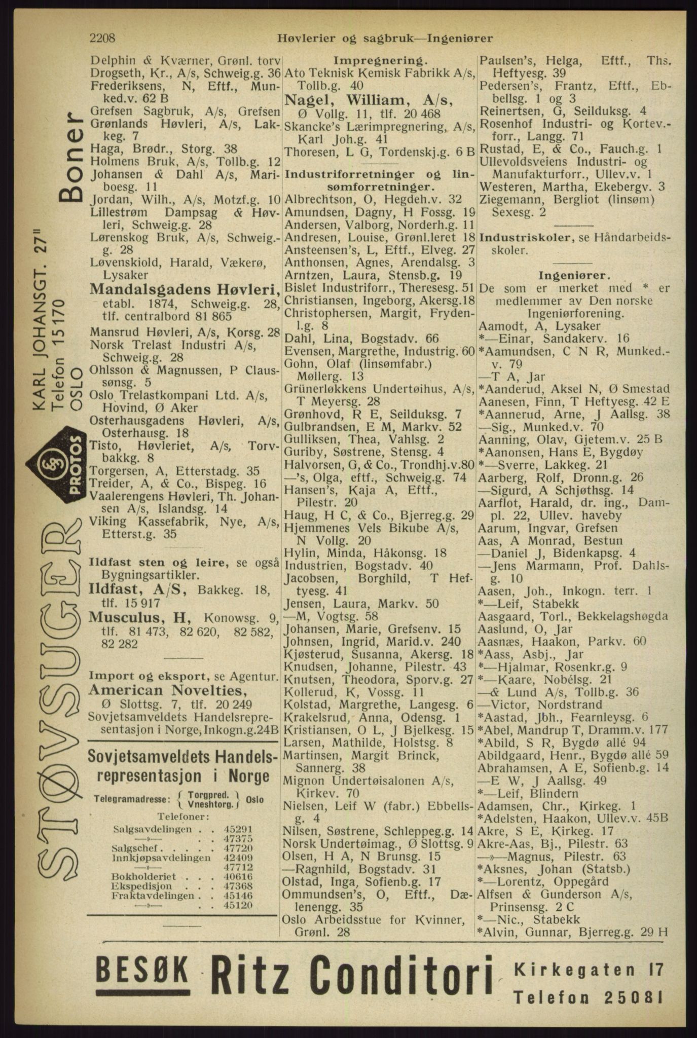 Kristiania/Oslo adressebok, PUBL/-, 1933, p. 2208