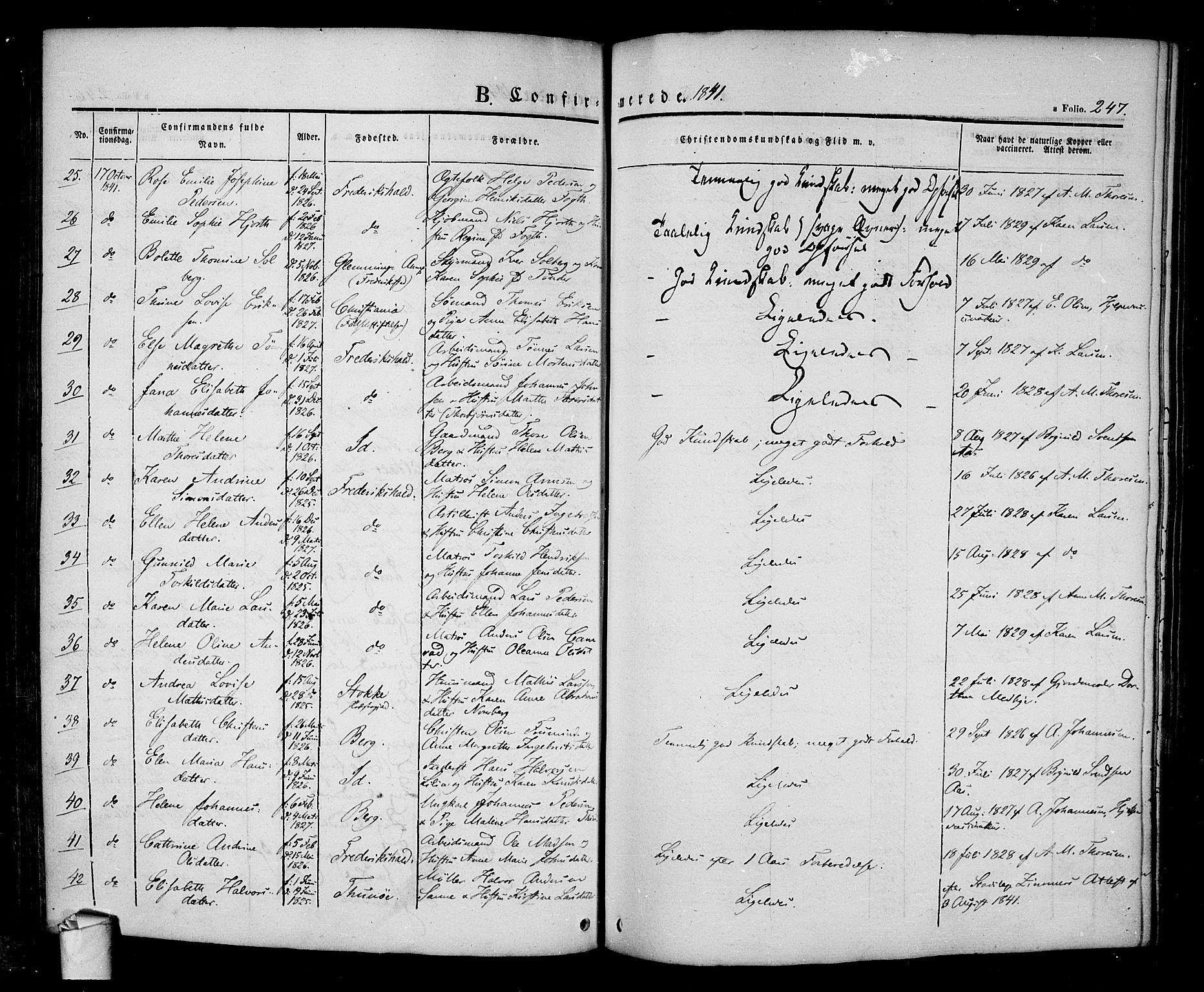 Halden prestekontor Kirkebøker, AV/SAO-A-10909/F/Fa/L0005: Parish register (official) no. I 5, 1834-1845, p. 247