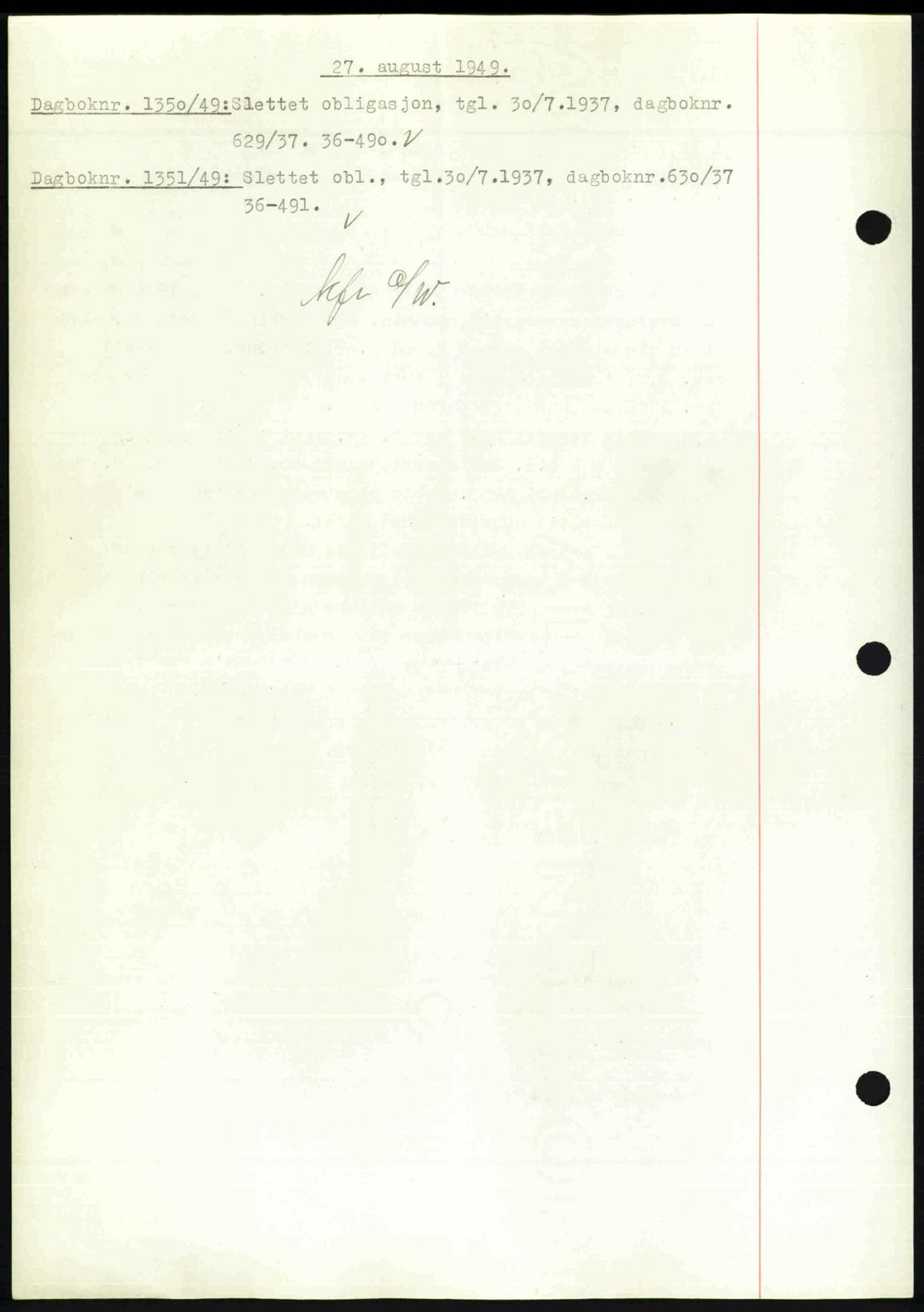 Nedenes sorenskriveri, SAK/1221-0006/G/Gb/Gba/L0061: Mortgage book no. A13, 1949-1949, Diary no: : 1350/1949