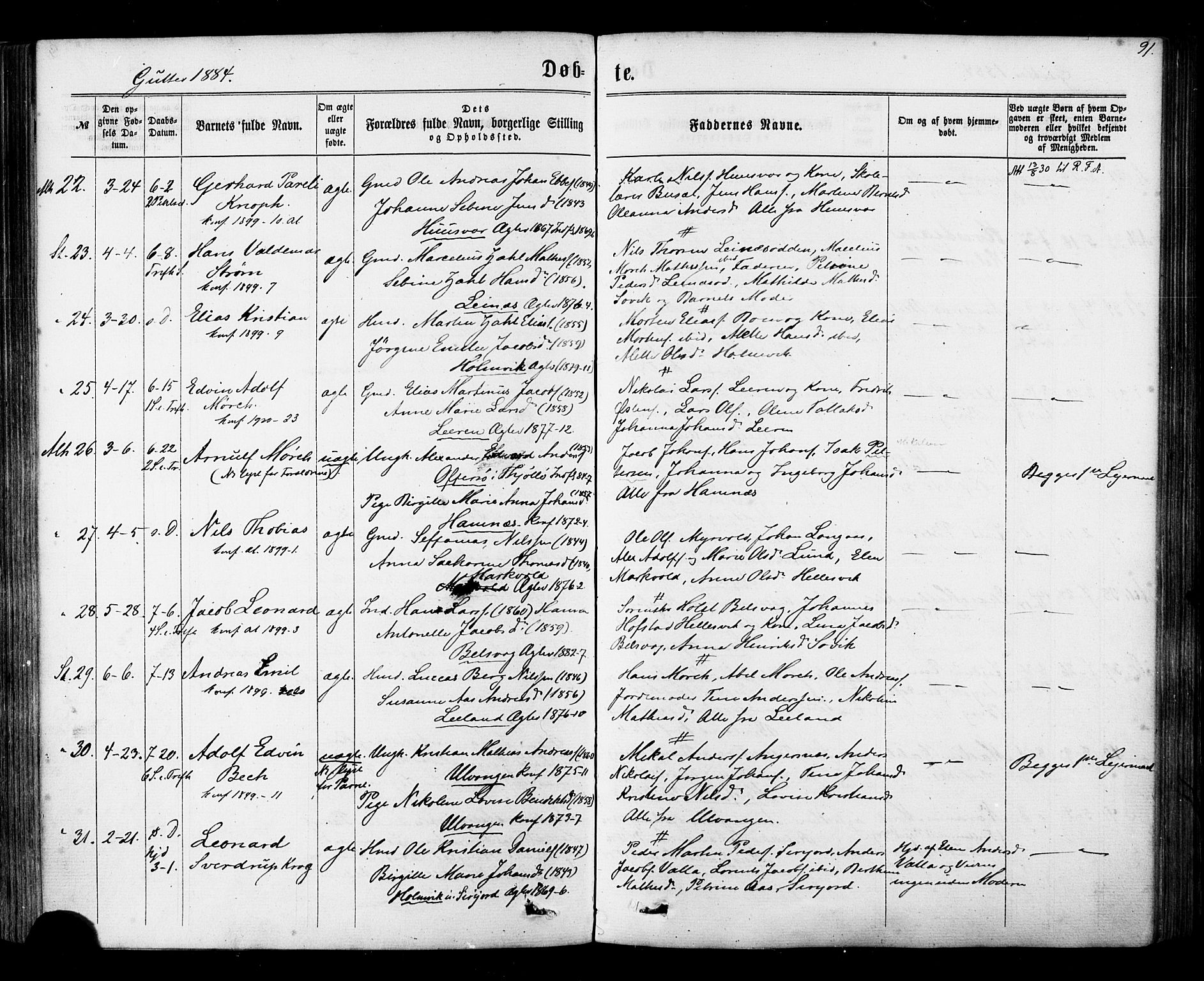 Ministerialprotokoller, klokkerbøker og fødselsregistre - Nordland, AV/SAT-A-1459/830/L0449: Parish register (official) no. 830A13, 1866-1886, p. 91