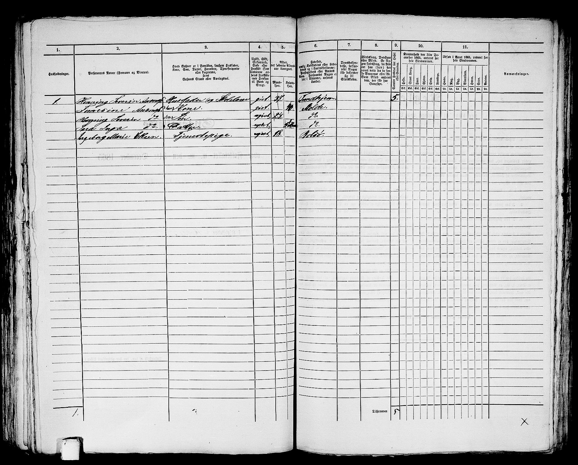 RA, 1865 census for Molde, 1865, p. 225