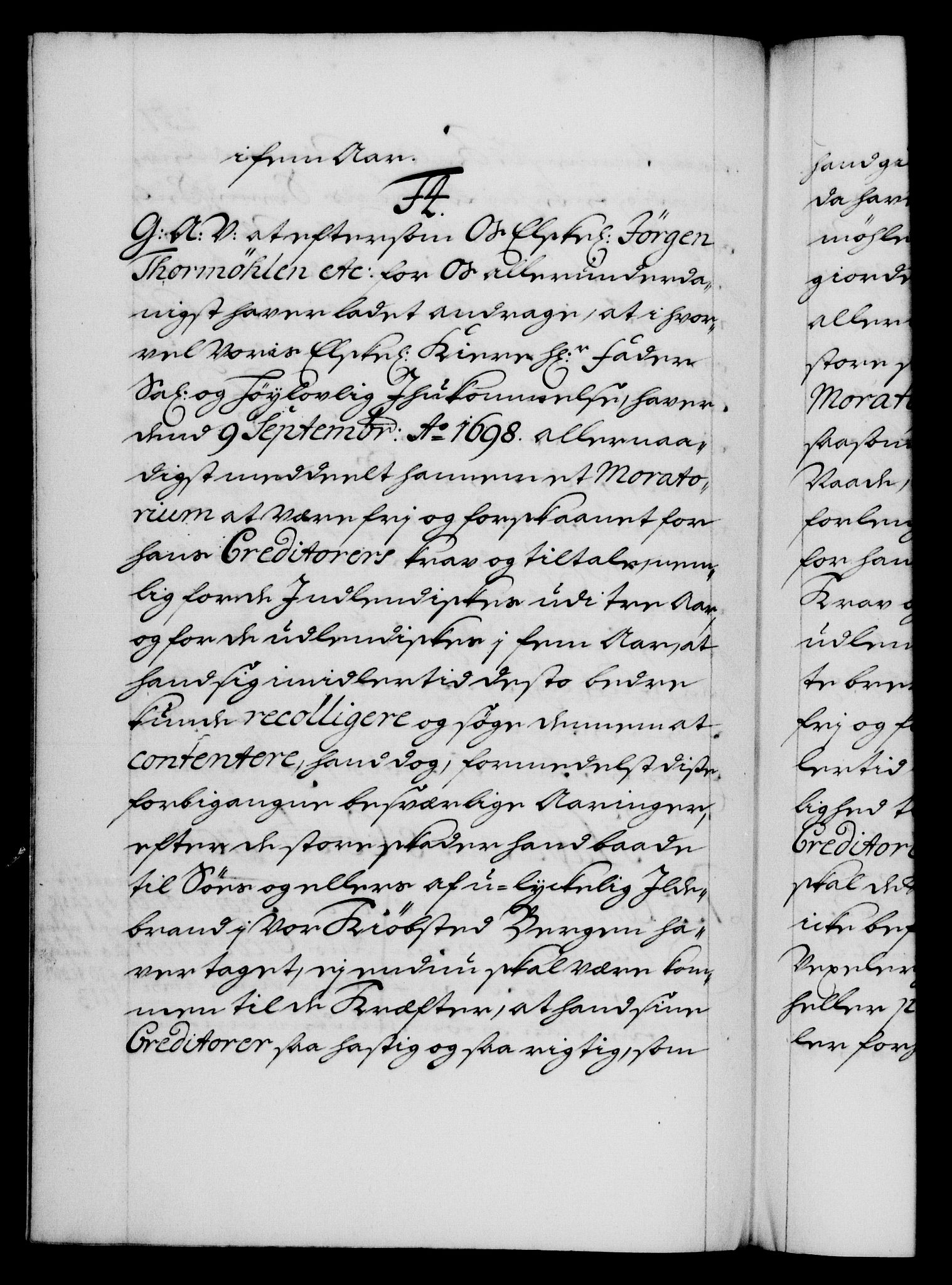 Danske Kanselli 1572-1799, AV/RA-EA-3023/F/Fc/Fca/Fcaa/L0018: Norske registre, 1699-1703, p. 257b