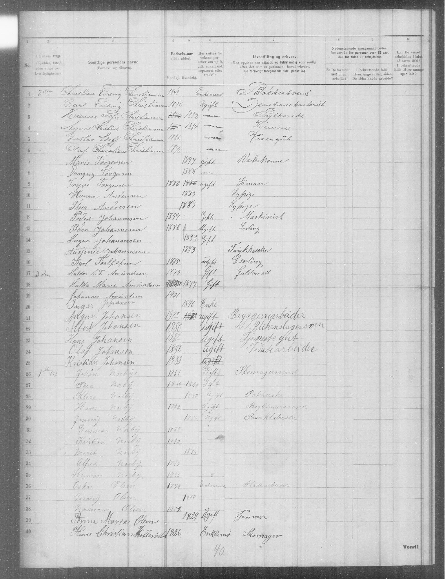 OBA, Municipal Census 1902 for Kristiania, 1902, p. 7161